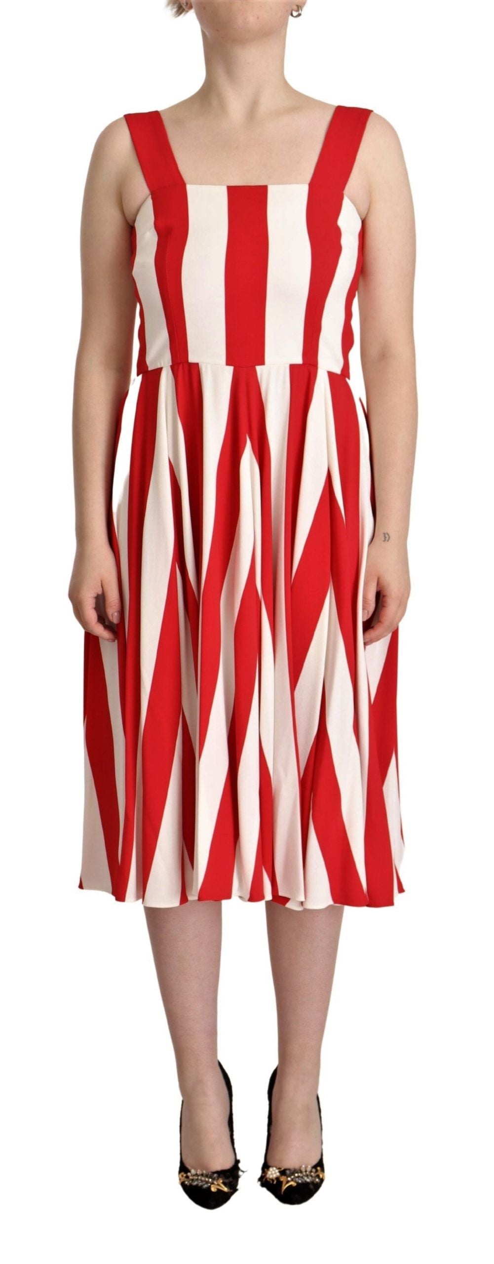 Robe Dolce & Gabbana A-line rouge et blanche