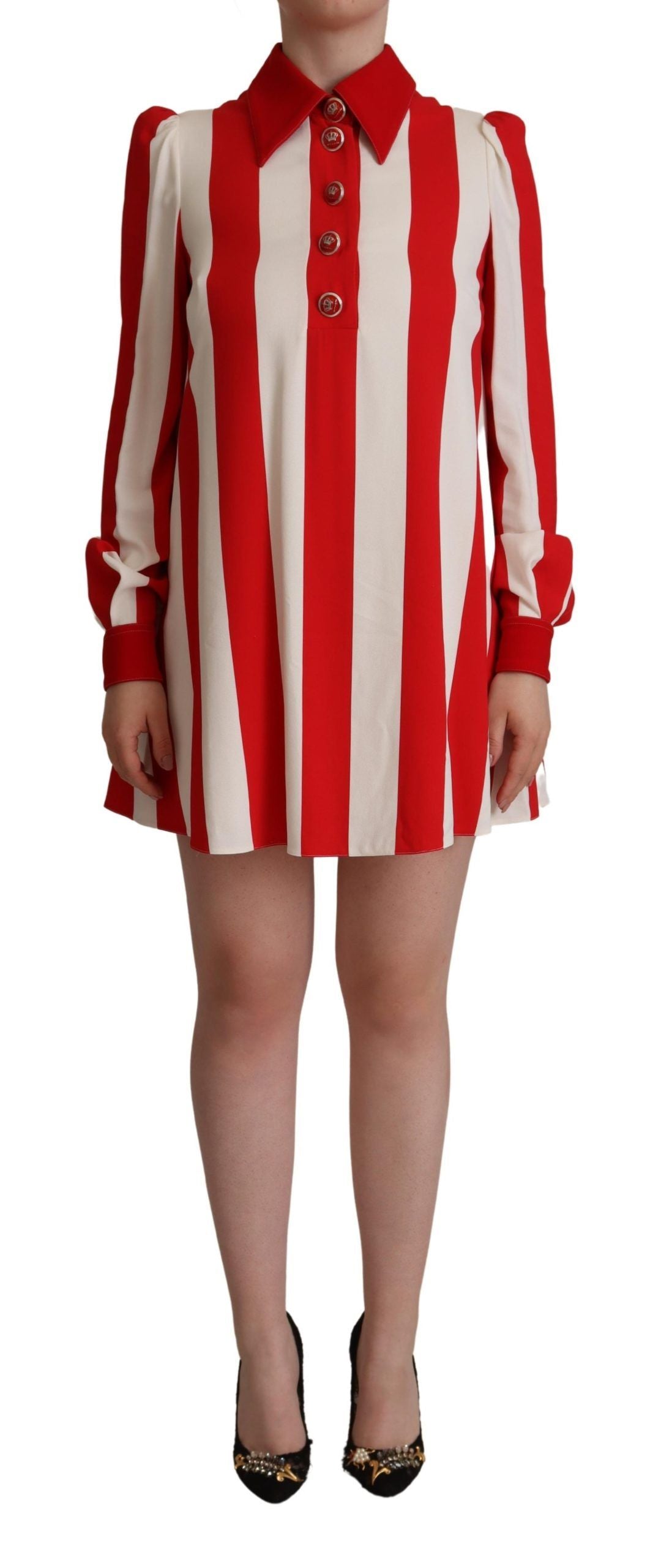 Robe DOLCE & GABBANA Shirt mini blanche et rouge