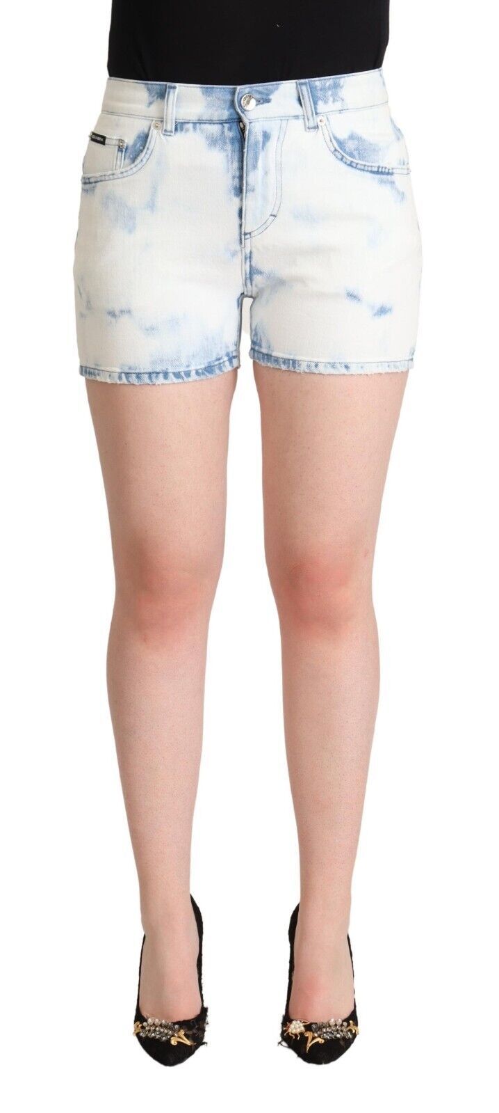 Short Dolce & Gabbana mid waist blanc bleu