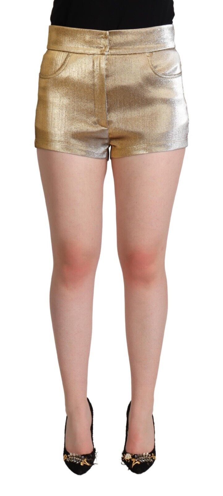 Shorts Dolce & Gabbana métalliques dorés