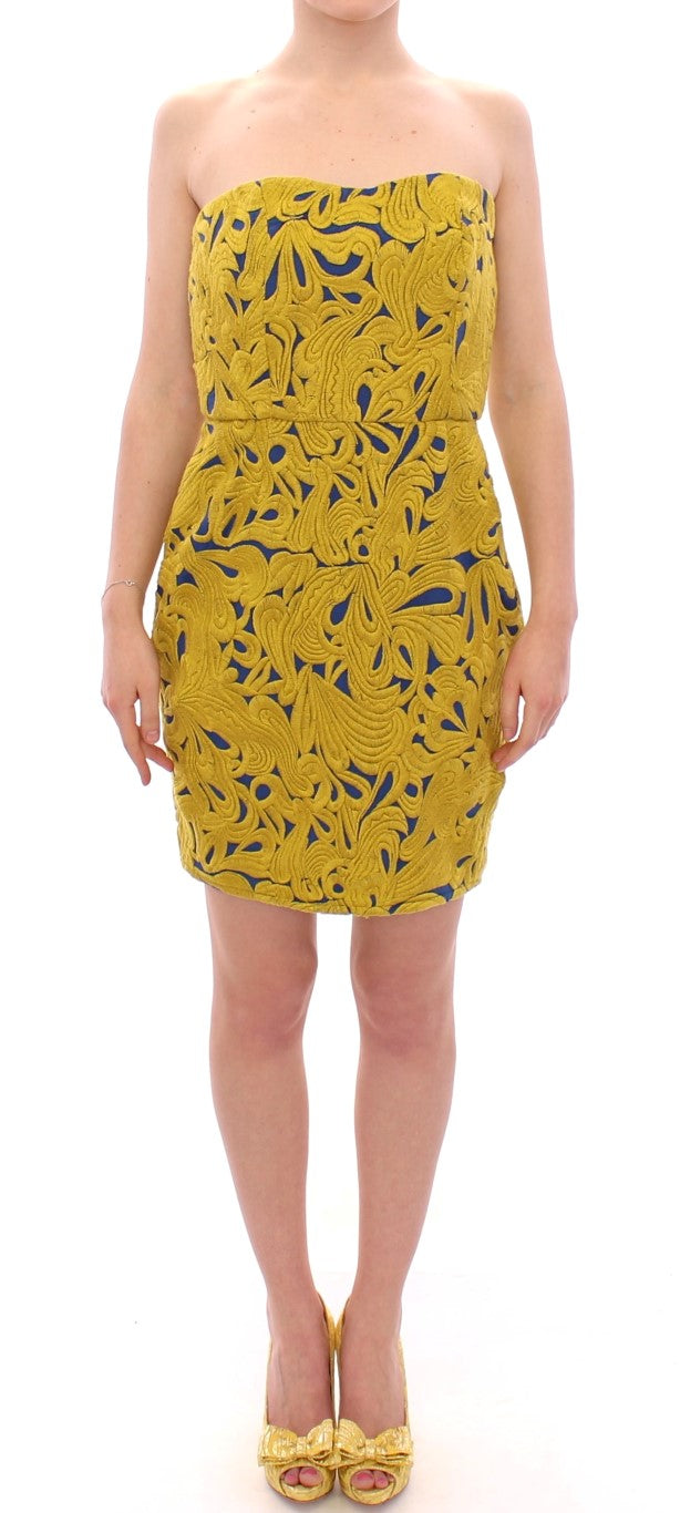 Robe Sachin & Babi strapless bleu jaune