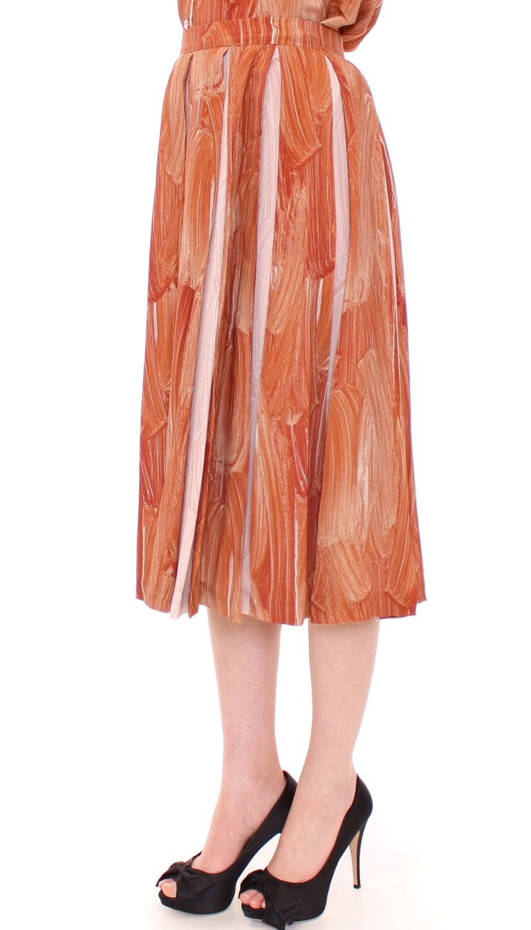 Jupe Licia Florio pleine orange brune