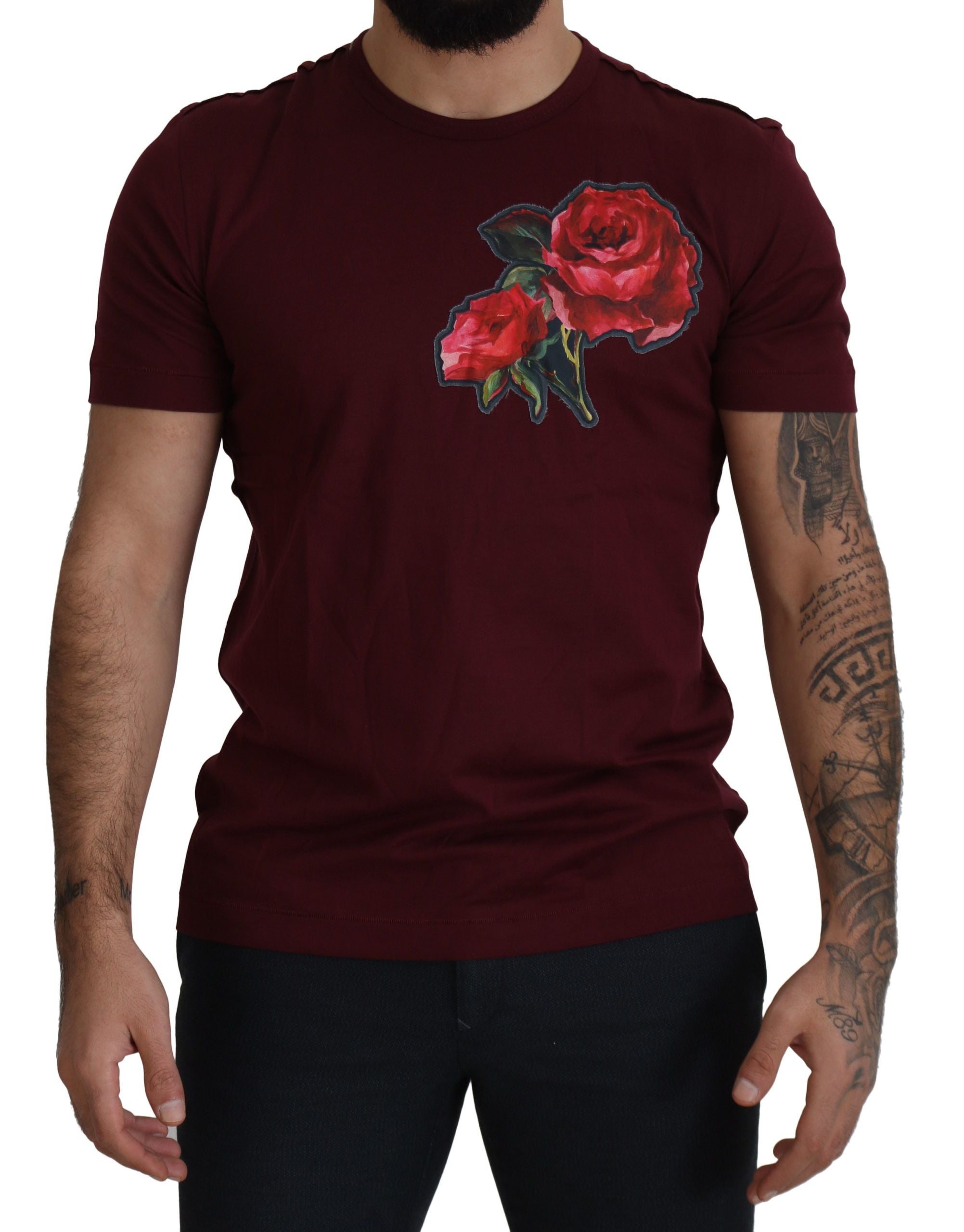 T-shirt Dolce & Gabbana Bordeaux Roses