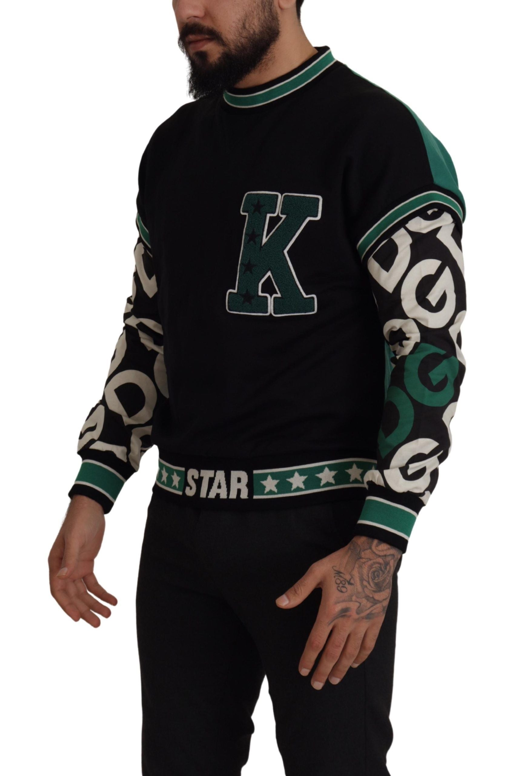Pull DOLCE & GABBANA Crewneck noir et vert