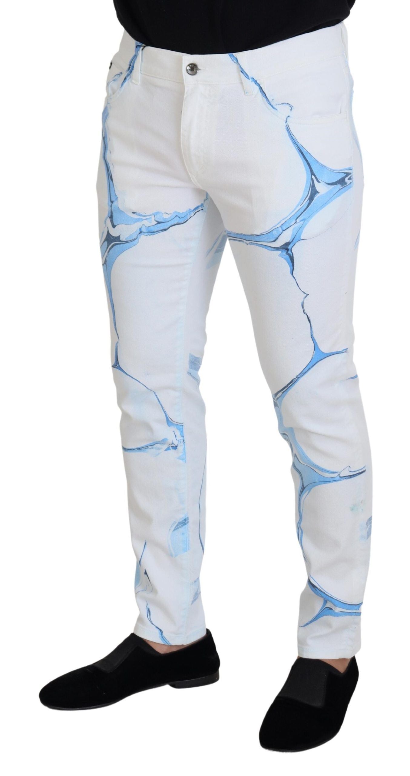 Jeans Dolce & Gabbana blanc bleu