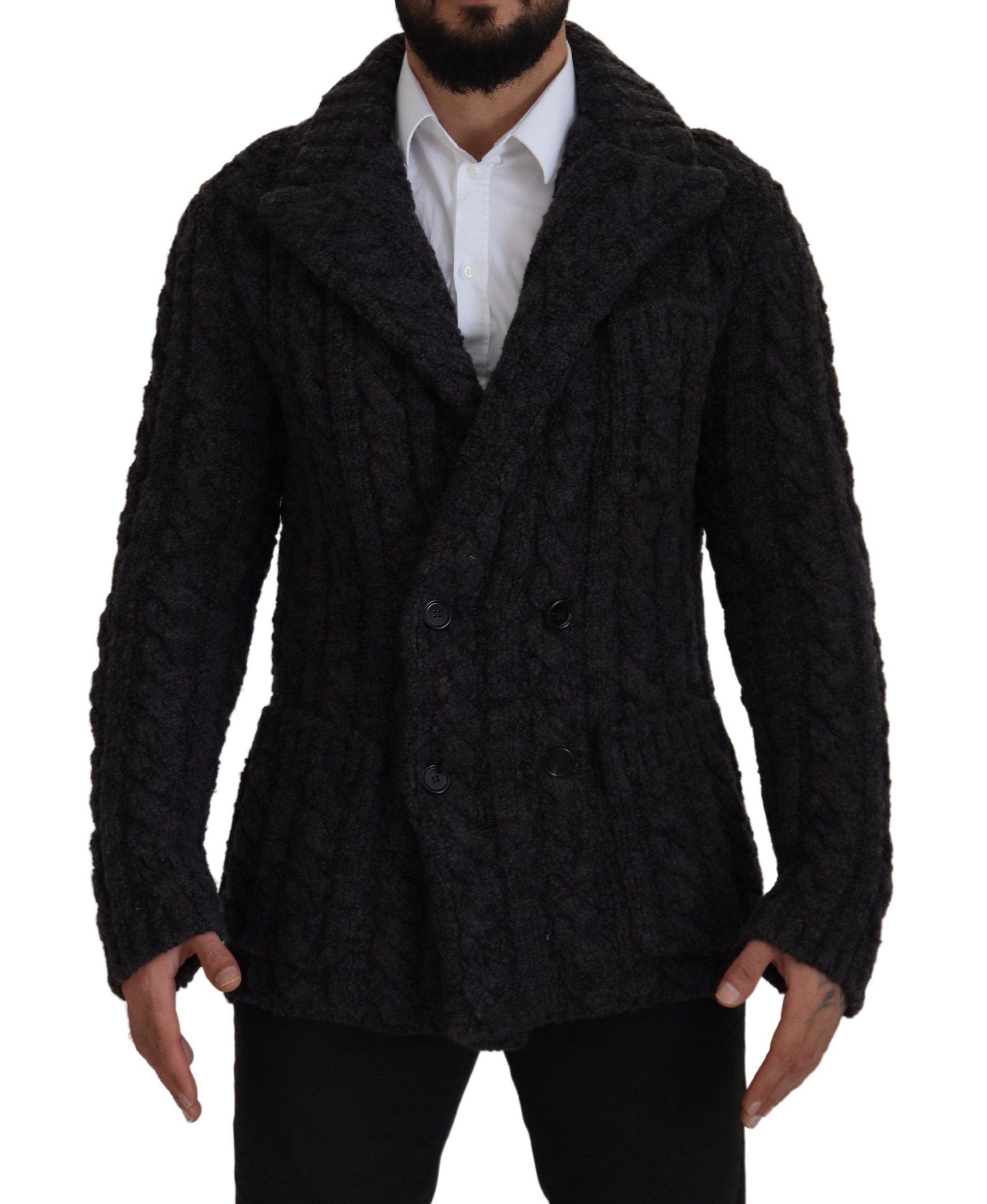 Manteau dolce & gabbana double boutonnage noir
