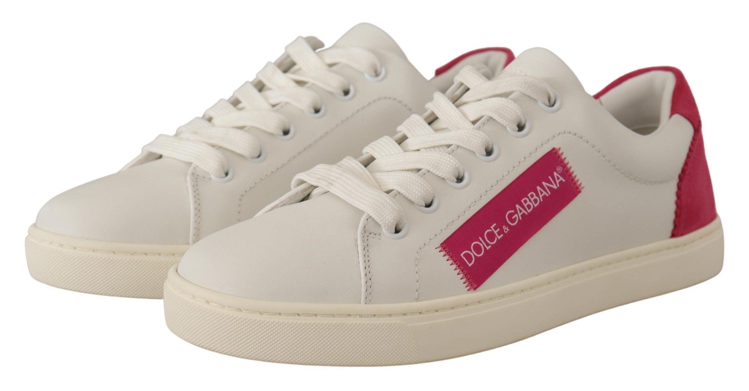 "Baskets Dolce & Gabbana blanches et roses"