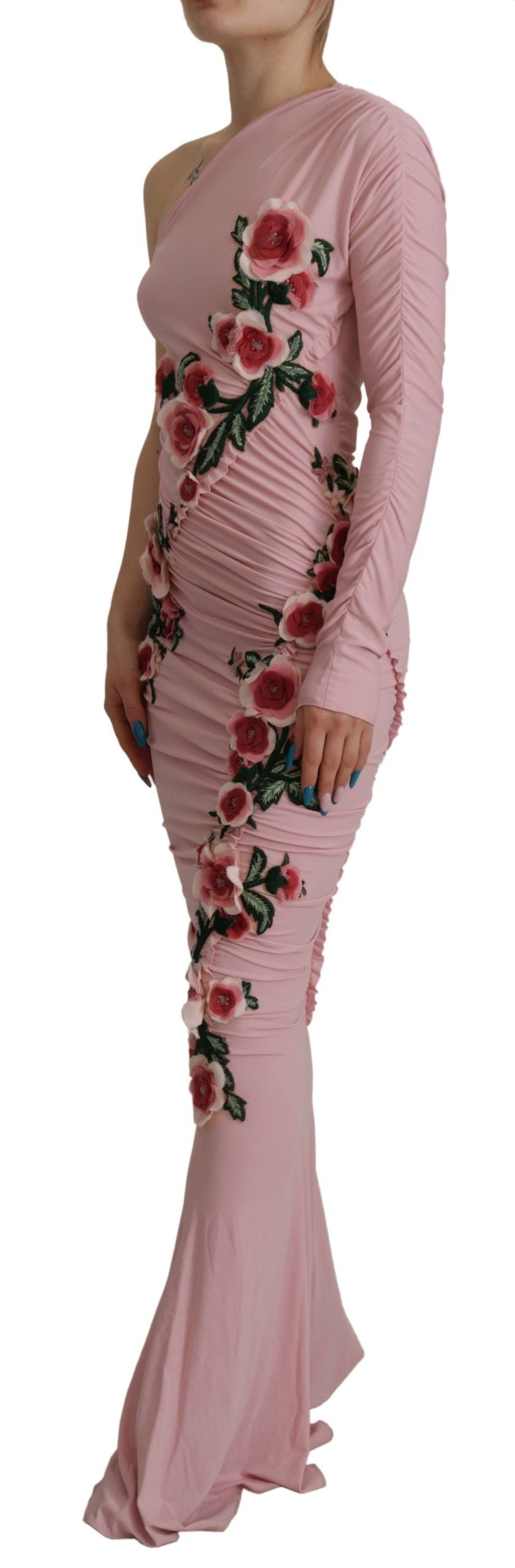Robe Dolce & Gabbana une épaule rose
