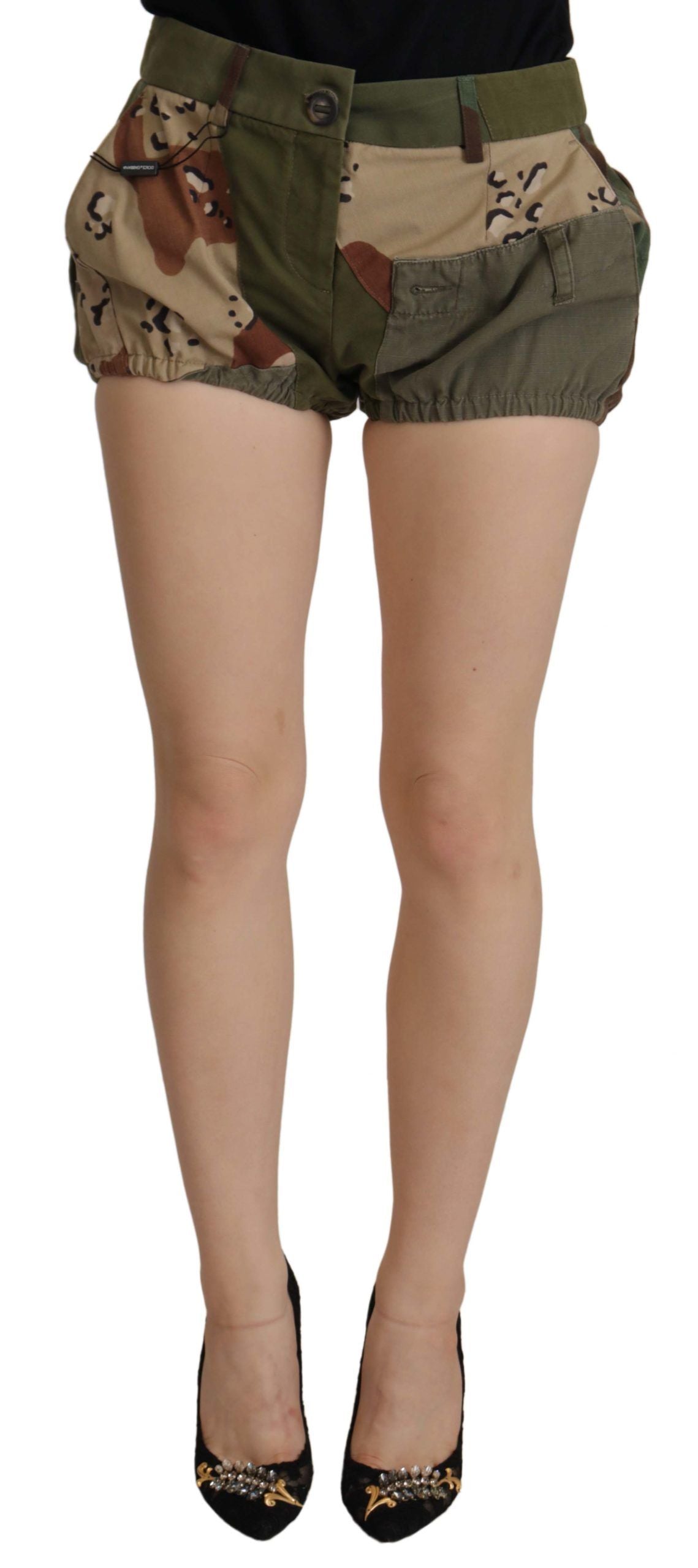 Short Dolce & Gabbana haut taille vert armée