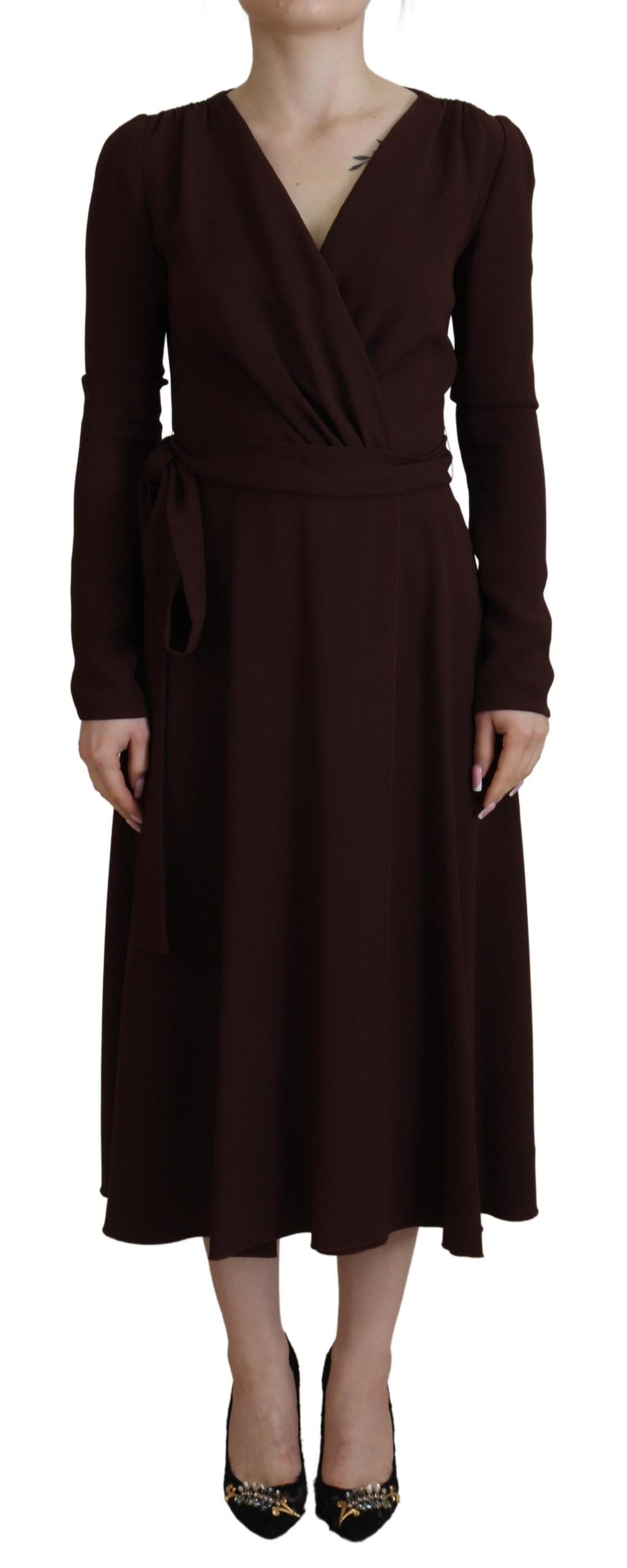 Robe DOLCE & GABBANA Longue manches brune