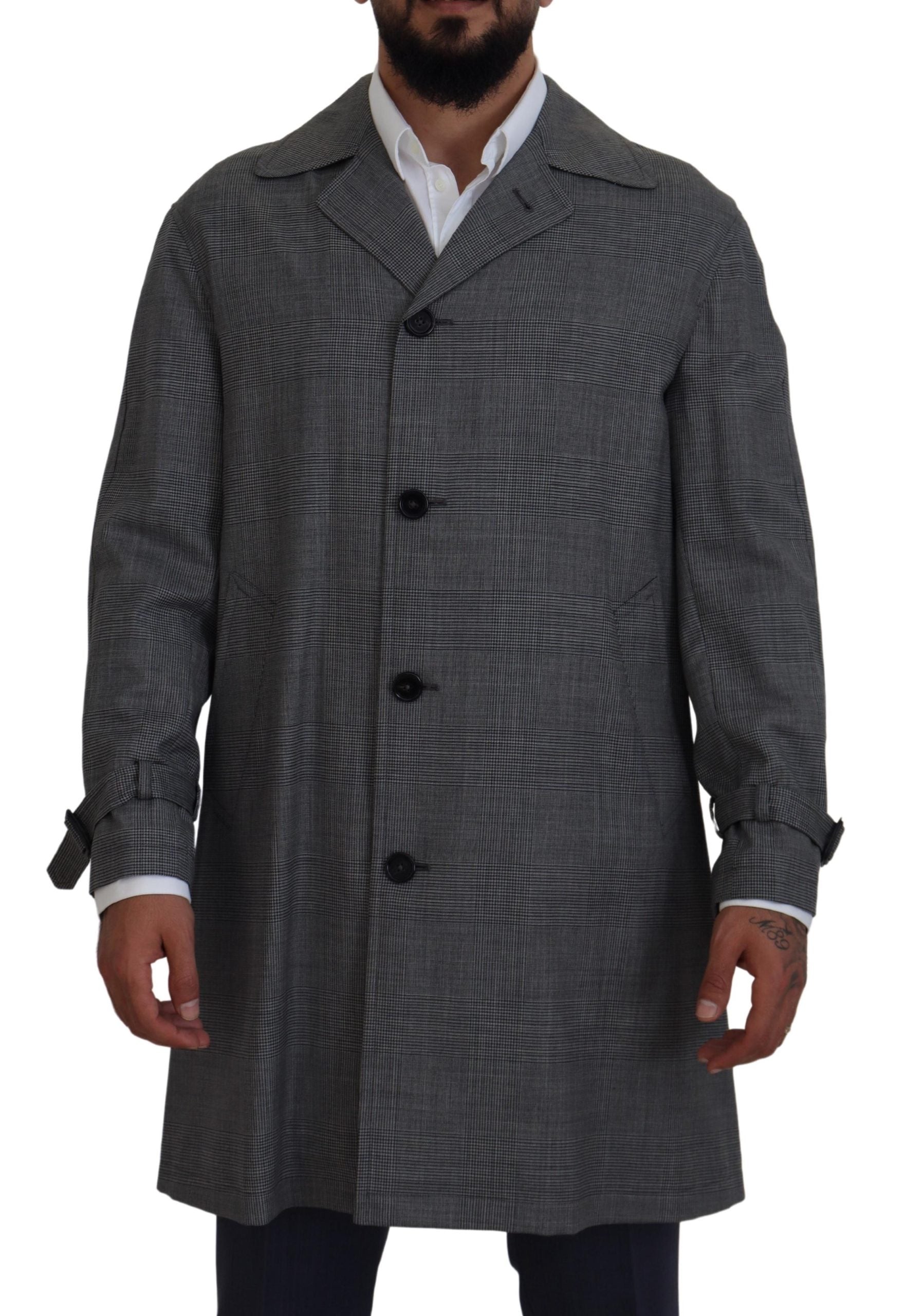 Manteau Trench Dolce & Gabbana gris plaid