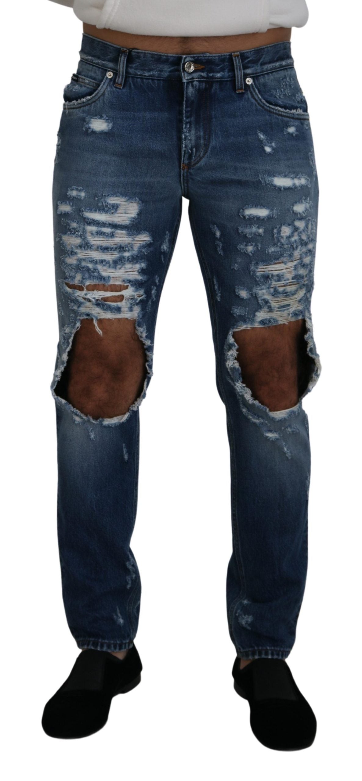 Pantalon Dolce & Gabbana Tattered bleu washed
