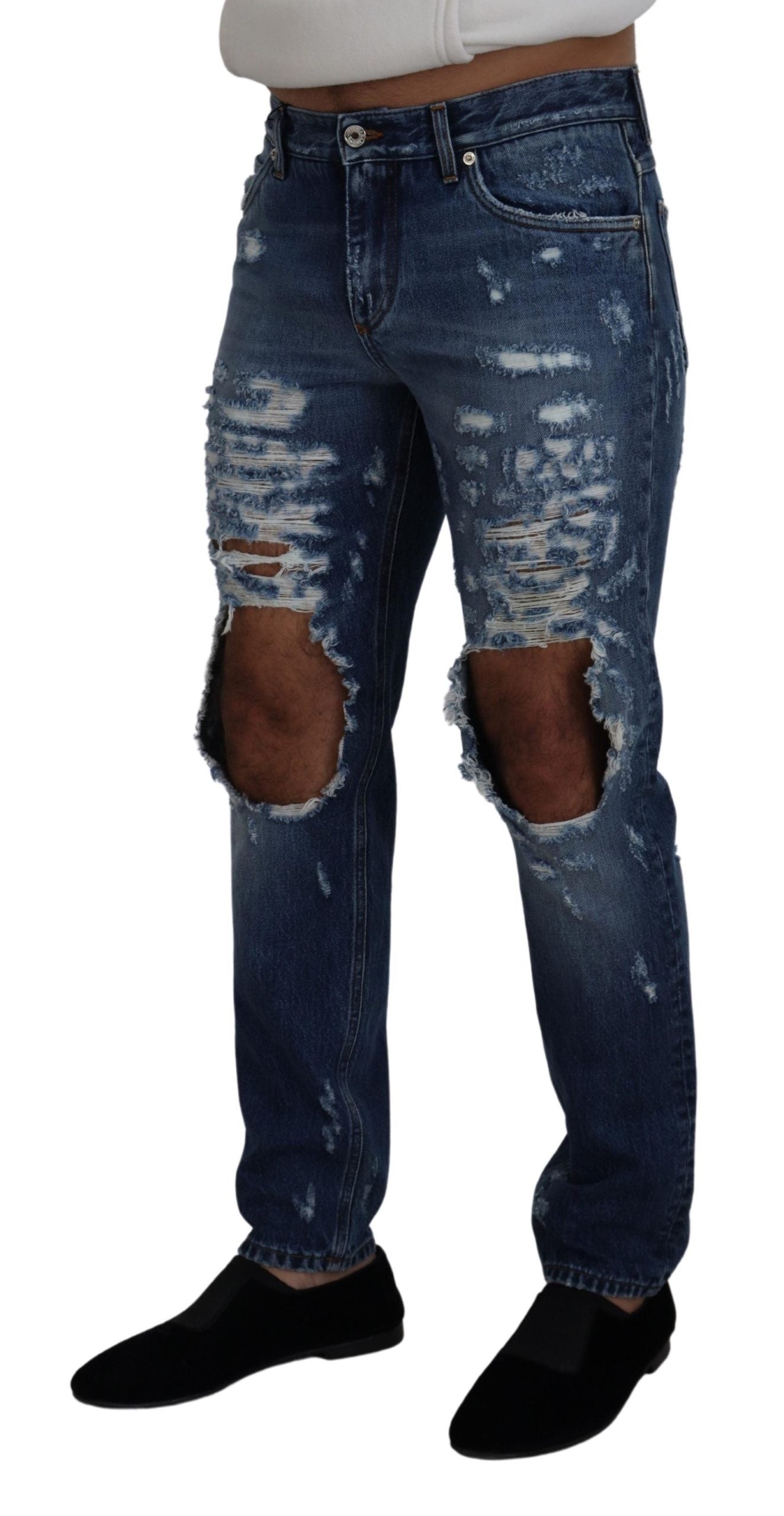 Pantalon Dolce & Gabbana Tattered bleu washed