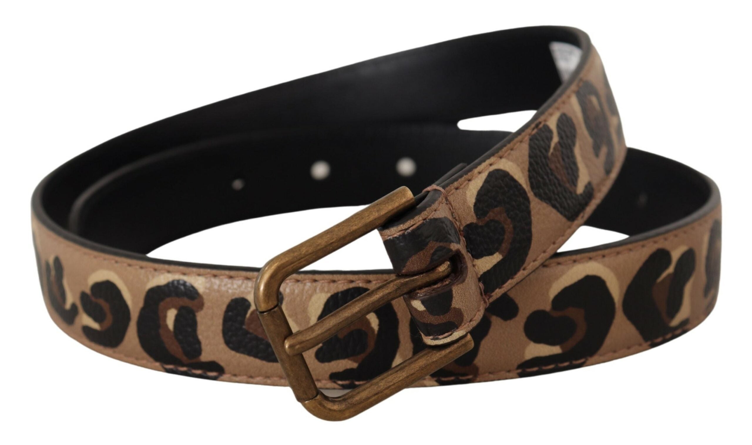 Ceinture Dolce & Gabbana léopard brune