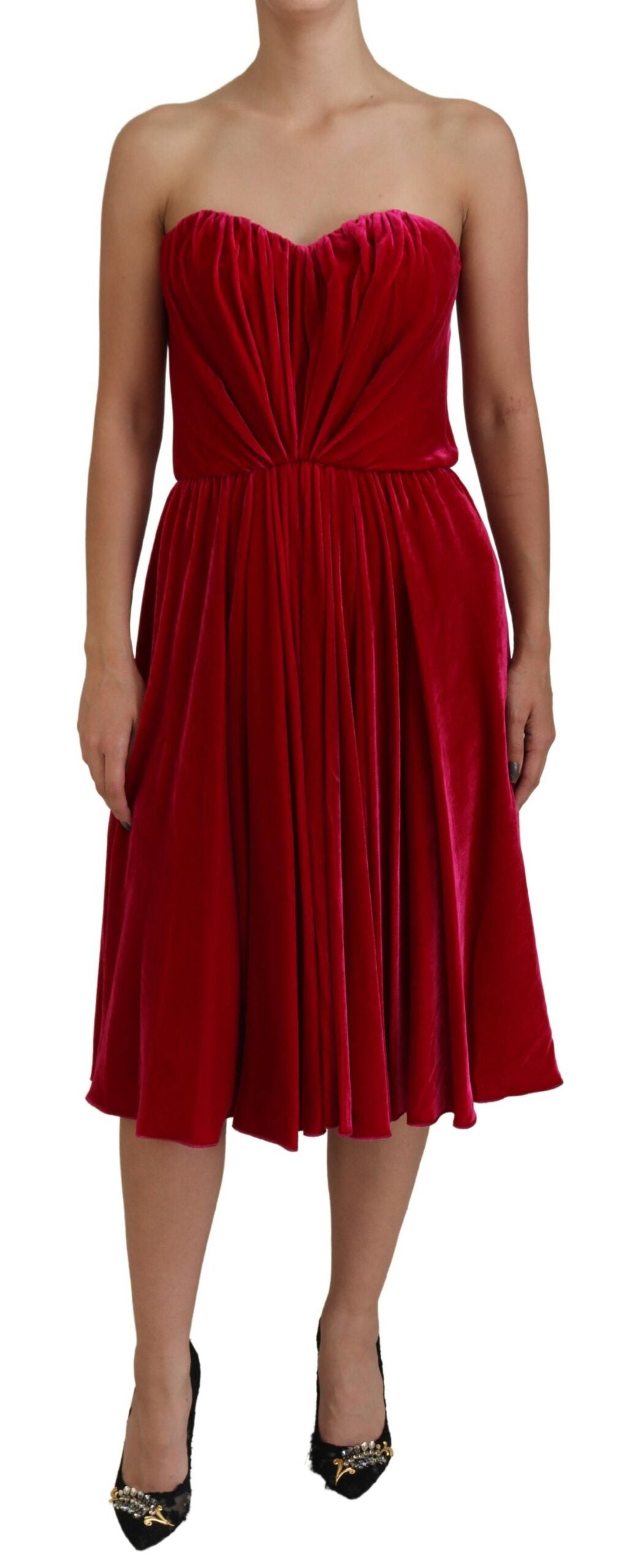 Robe Dolce & Gabbana A-line rose foncé