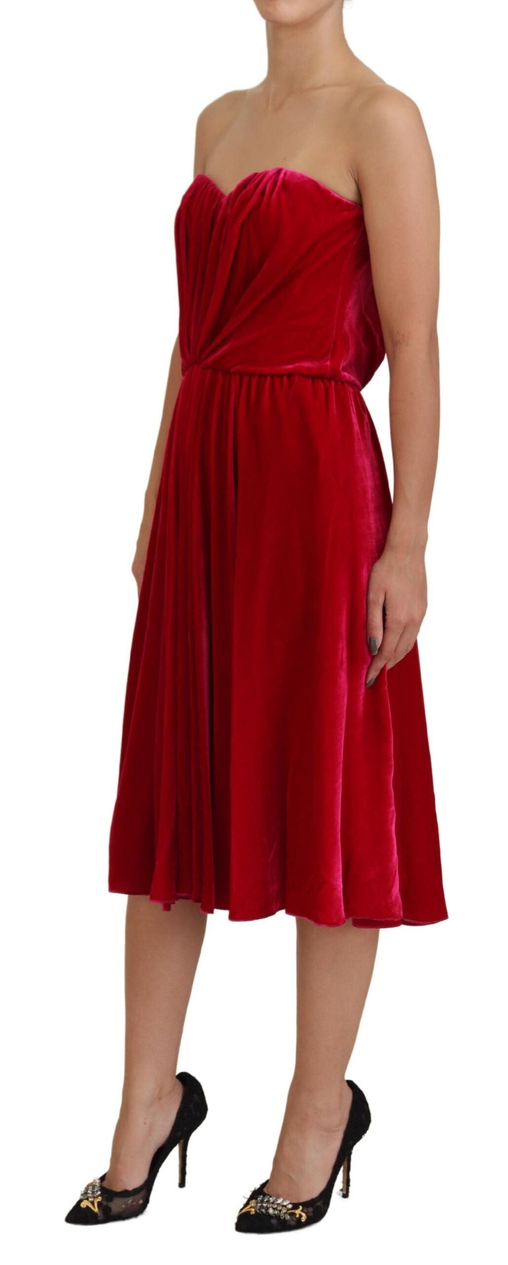 Robe Dolce & Gabbana A-line rose foncé