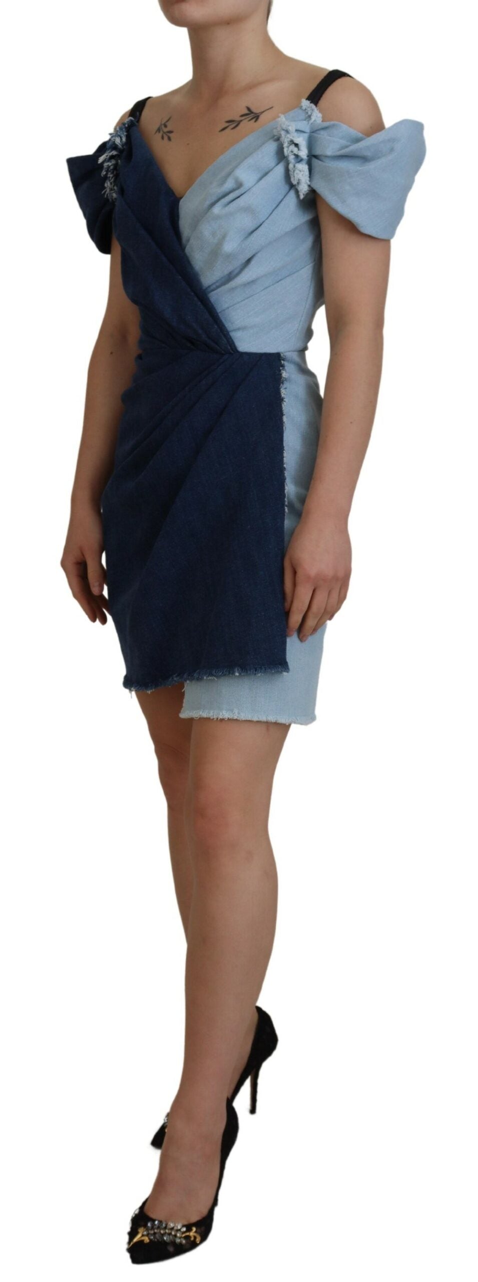 Robe mini Dolce & Gabbana bleue à deux tons