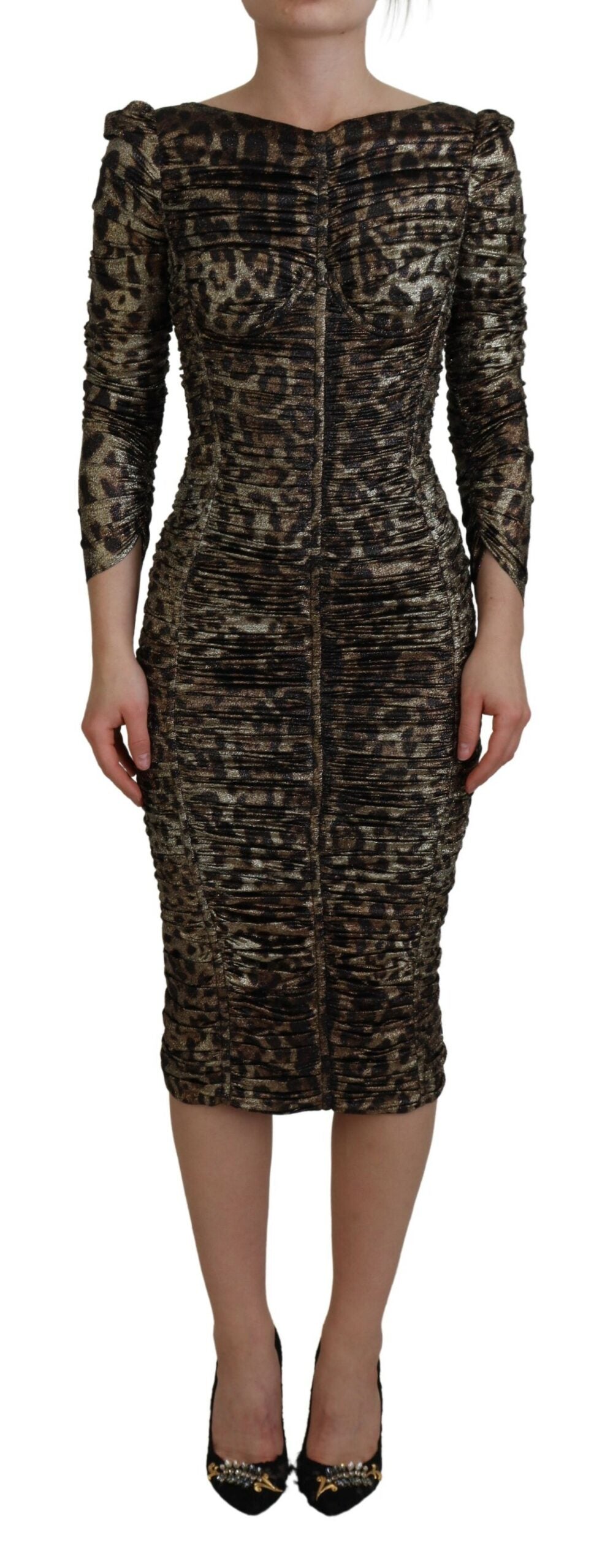 Robe midi Dolce & Gabbana léopard multicolore