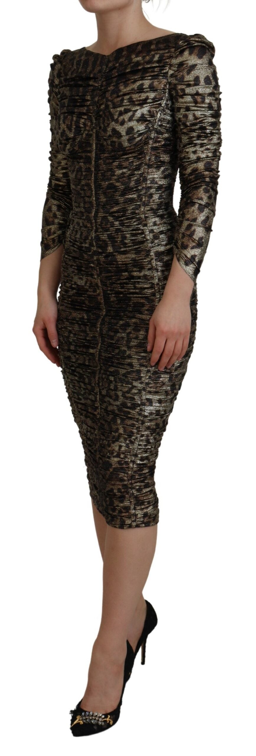 Robe midi Dolce & Gabbana léopard multicolore