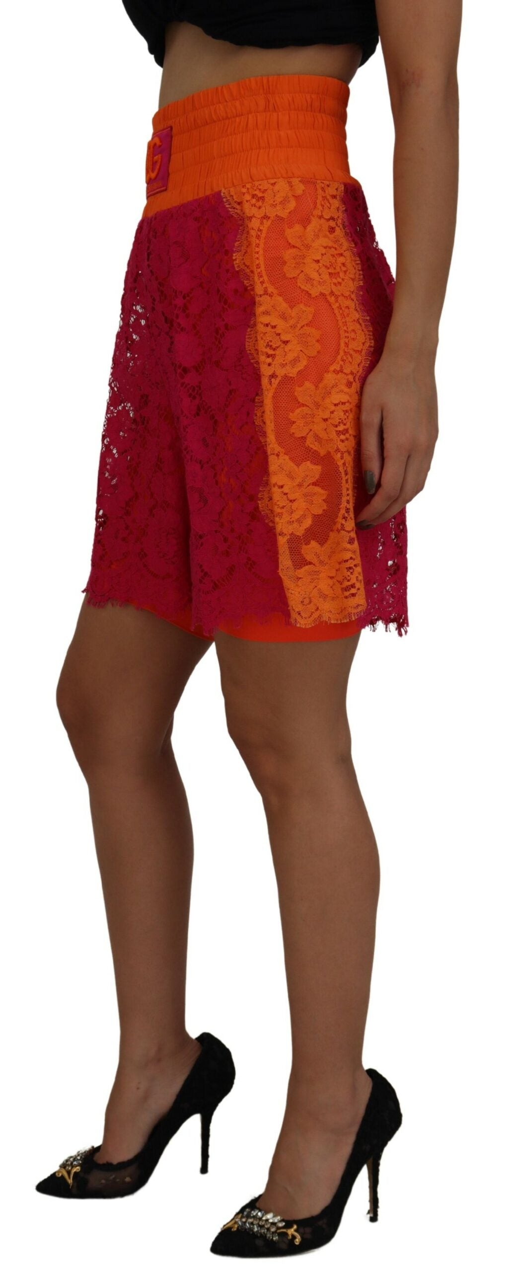 Short Dolce & Gabbana haute taille rose orange