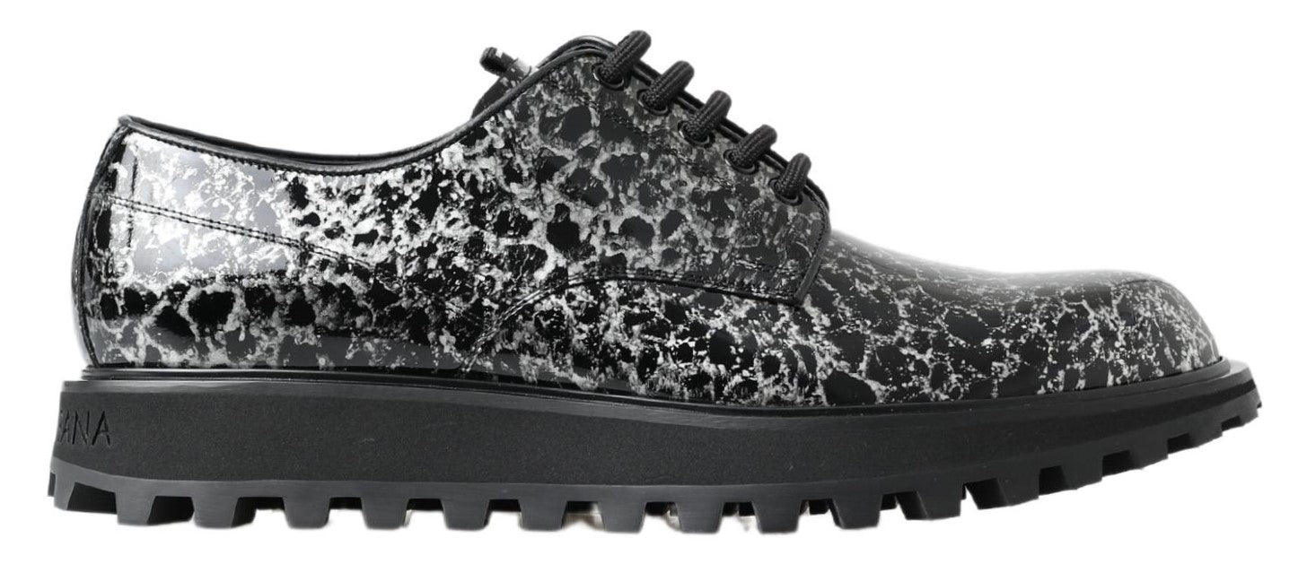 Derby Dolce & Gabbana vernice eponge noir et blanc