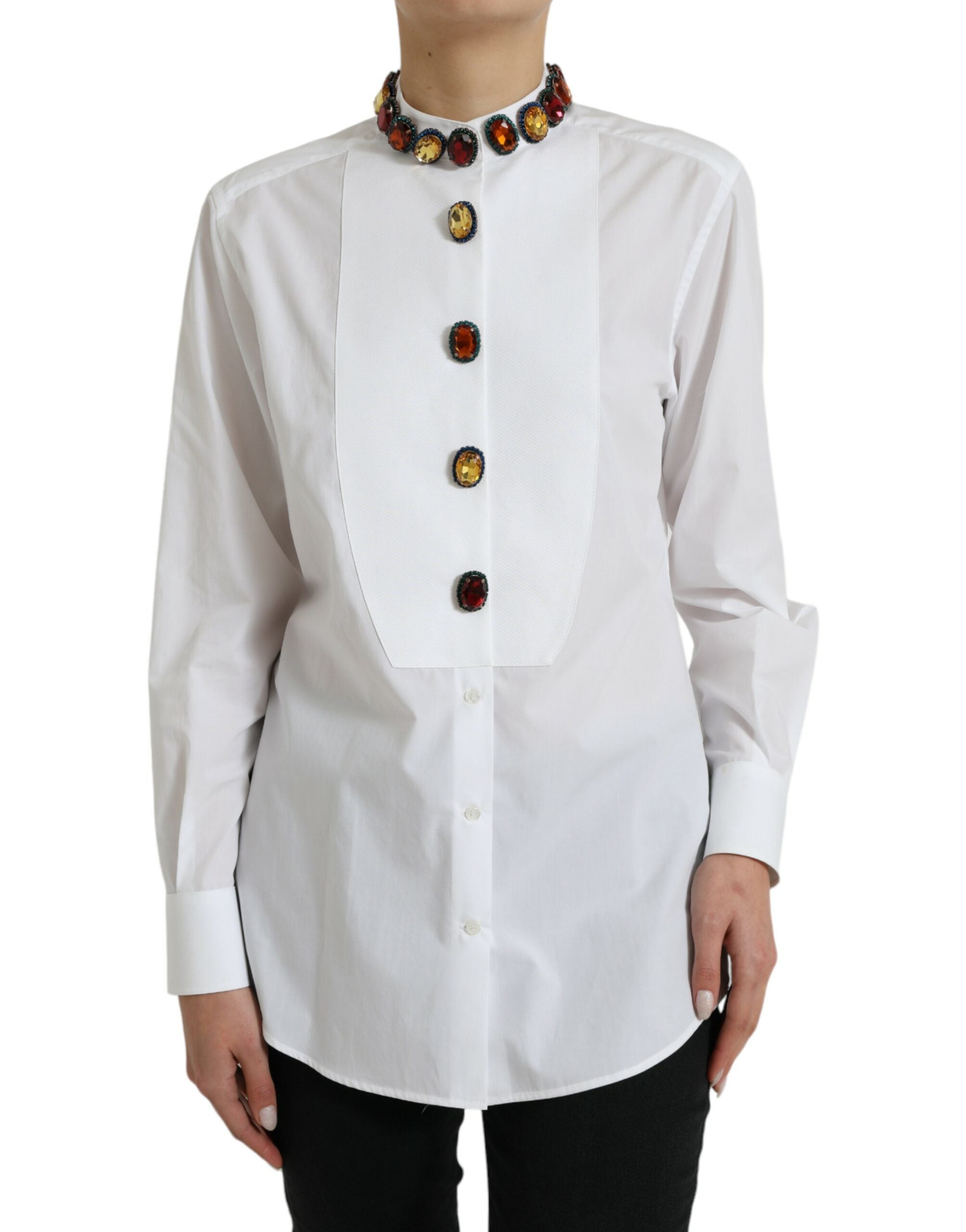 Chemise Dolce & Gabbana à cristaux blancs