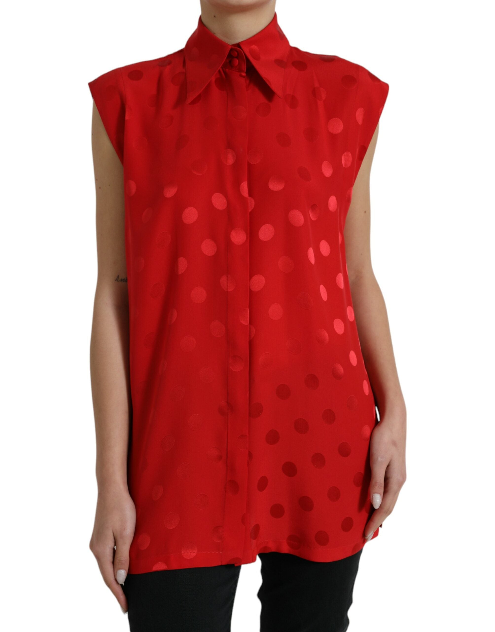 Blouse Dolce & Gabbana rouge à pois