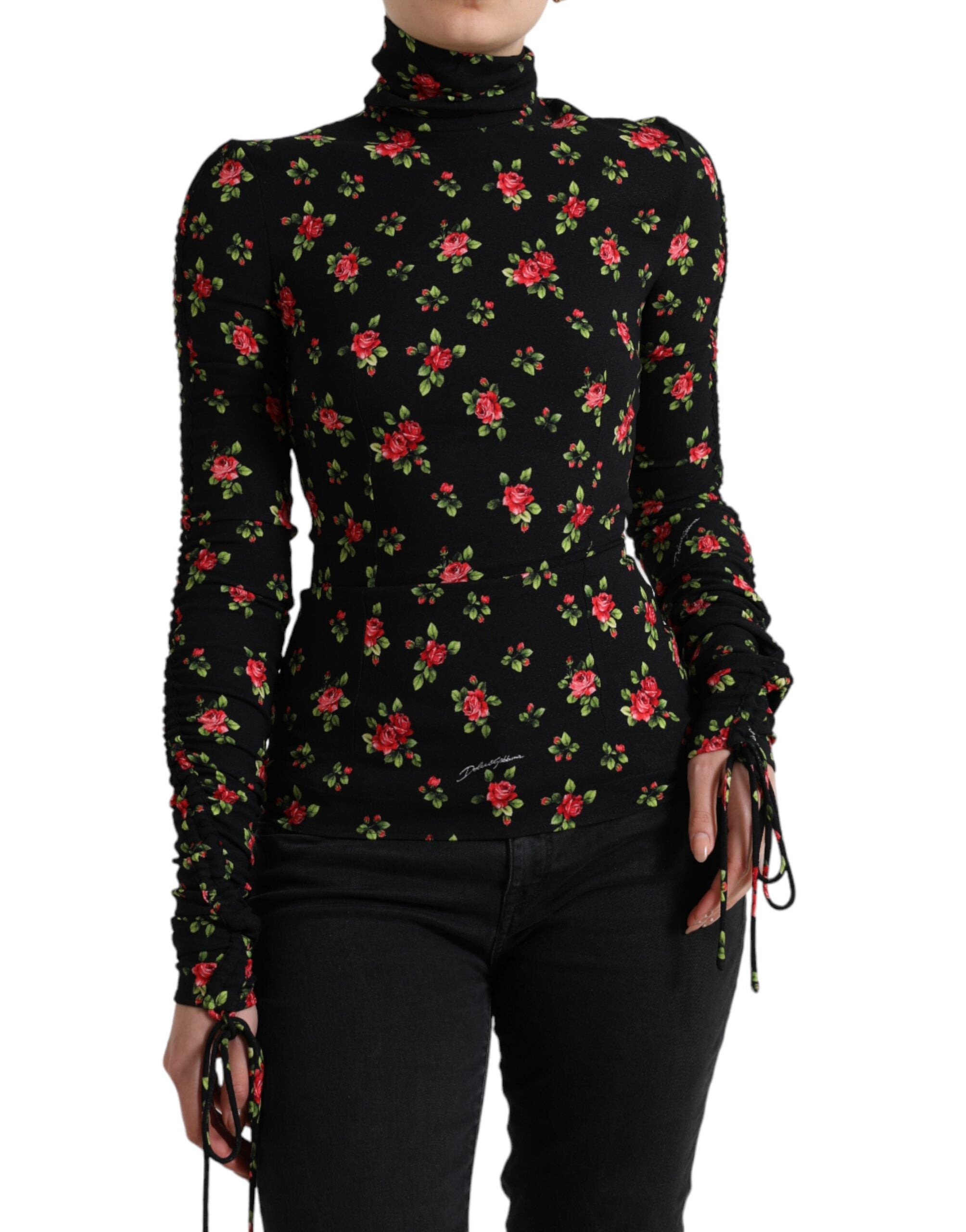 Blouse Dolce & Gabbana à fleurs noires