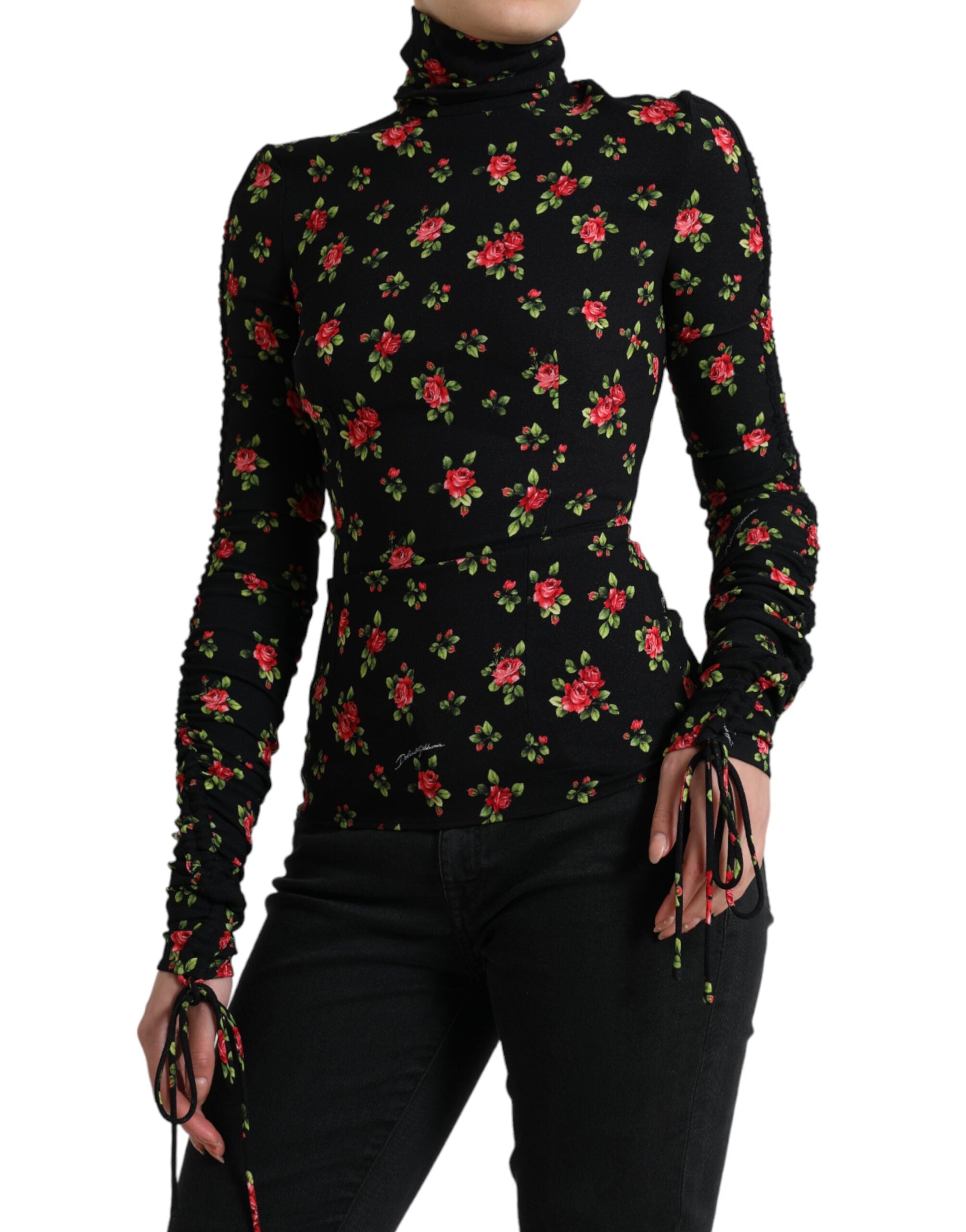 Blouse Dolce & Gabbana à fleurs noires