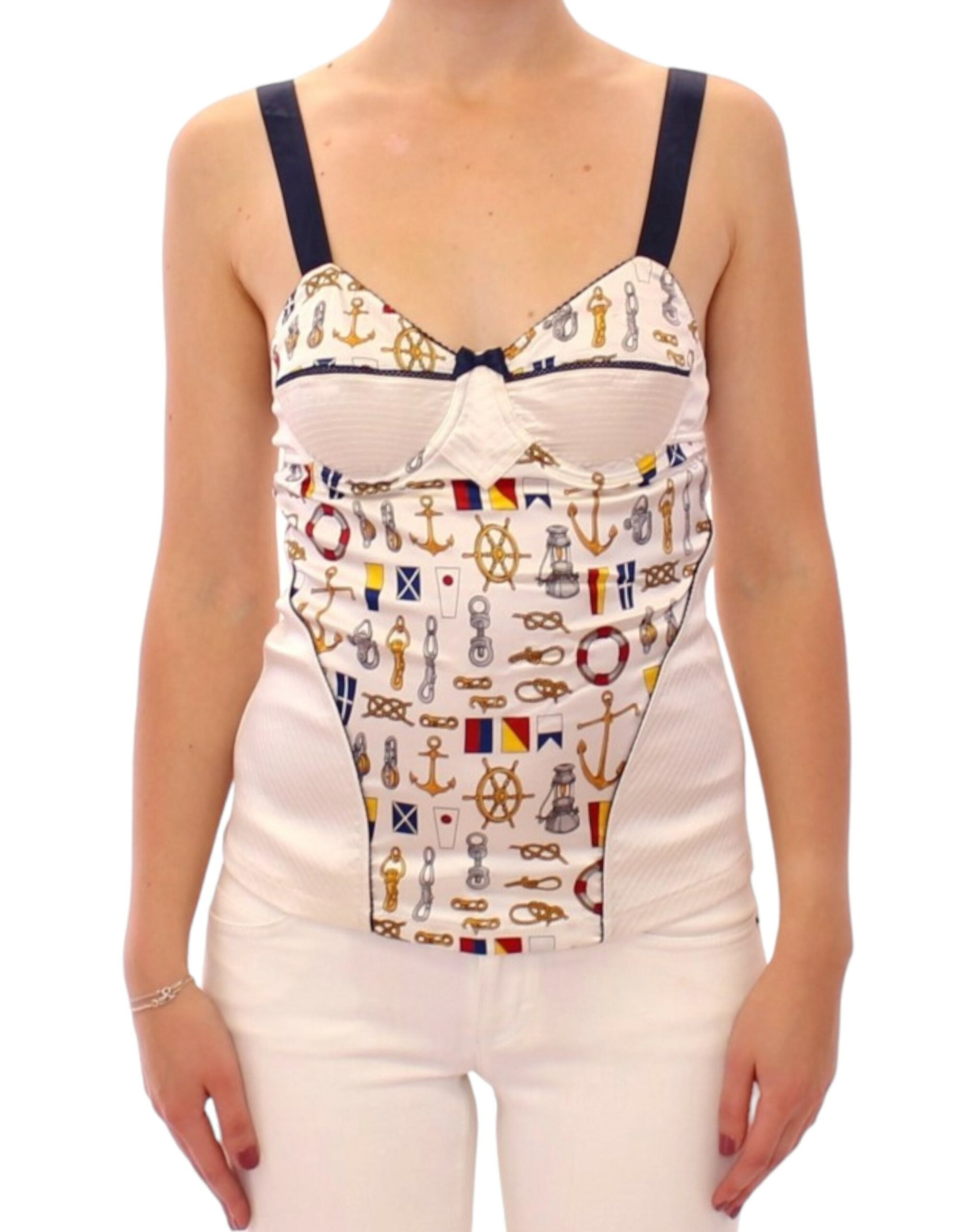 Débardeur Dolce & Gabbana motif marin blanc