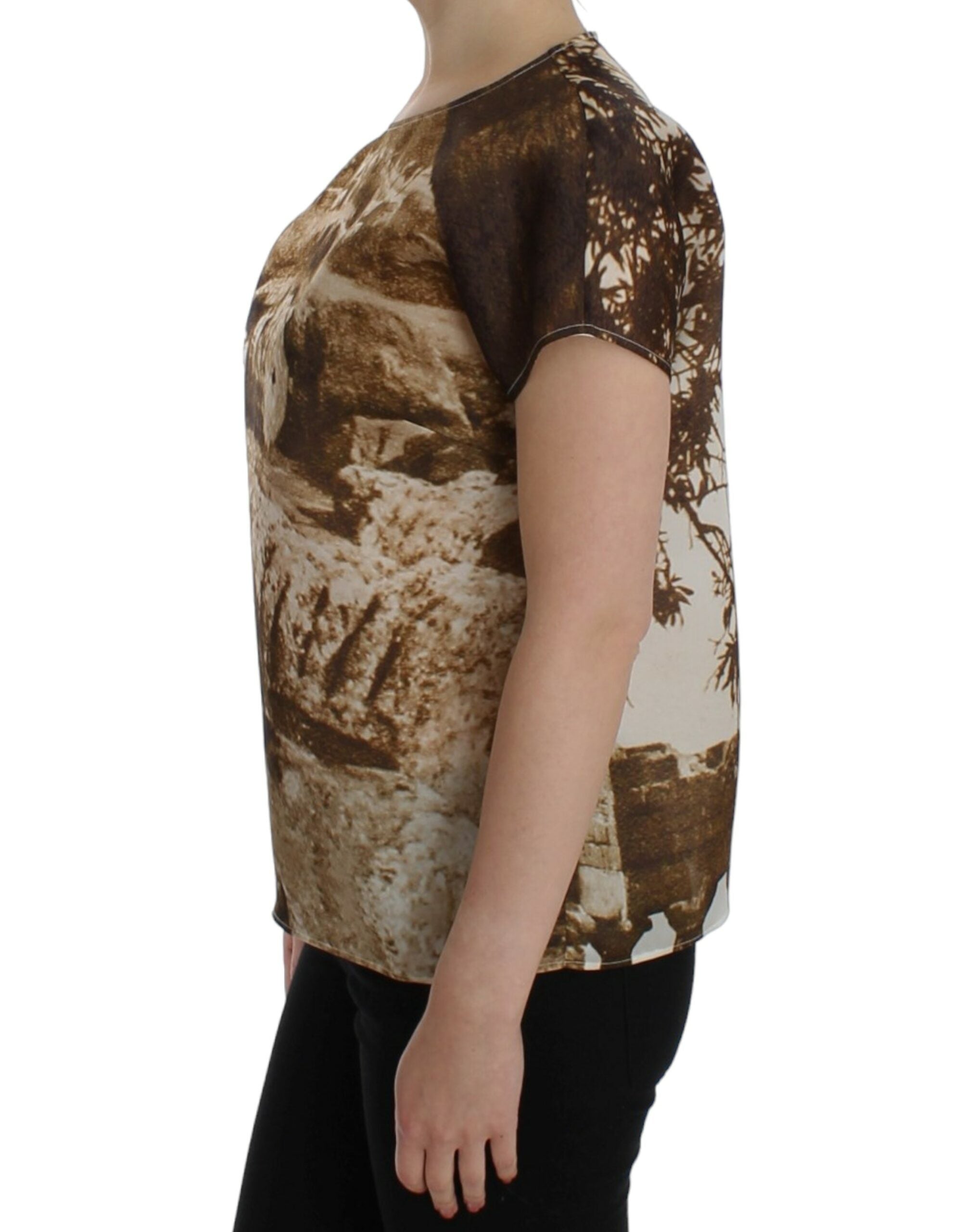 Blouse Dolce & Gabbana Taormina marron et beige