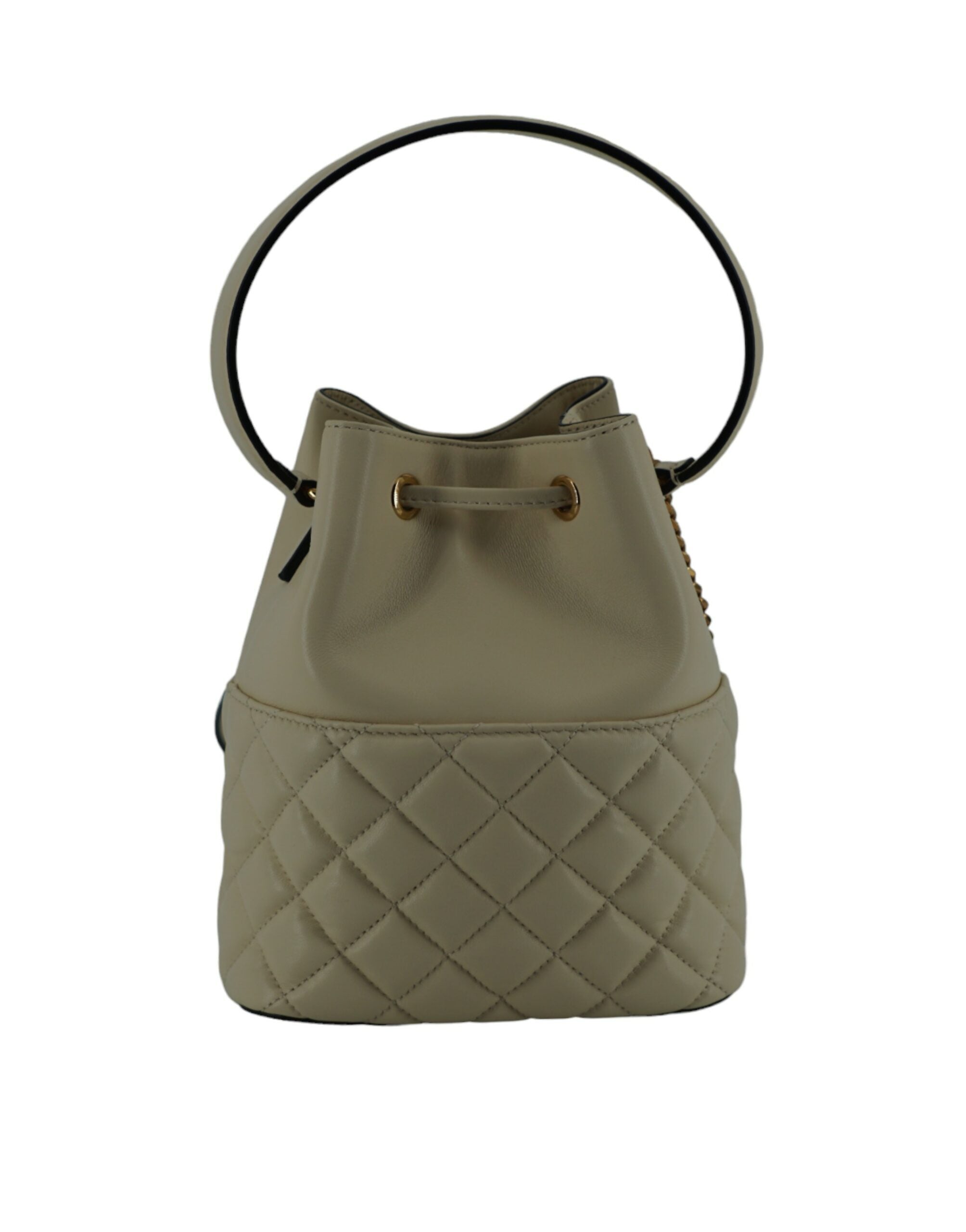 Sac seau Versace en cuir blanc