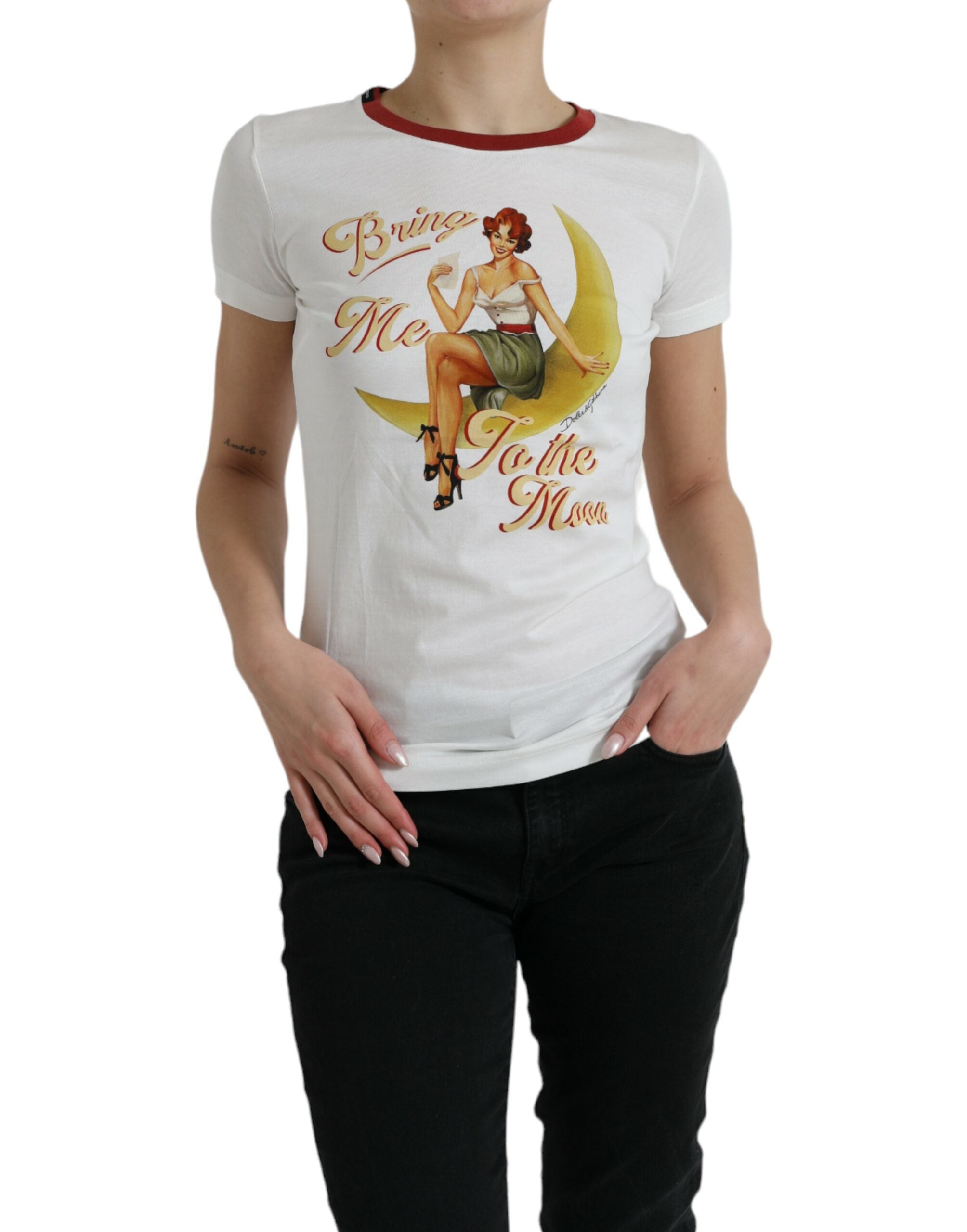 T-shirt Dolce & Gabbana Bring Me To The Moon blanc