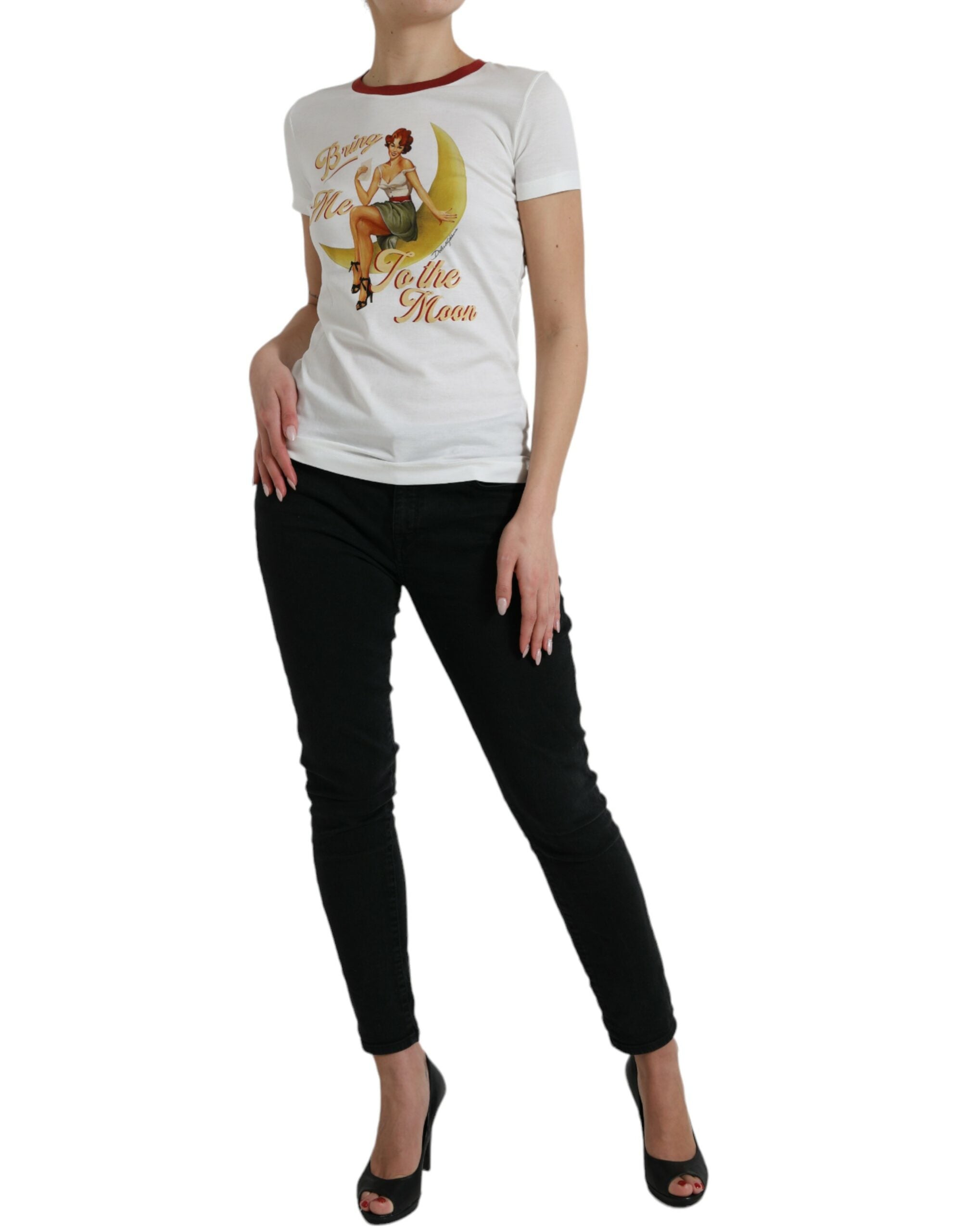 T-shirt Dolce & Gabbana Bring Me To The Moon blanc