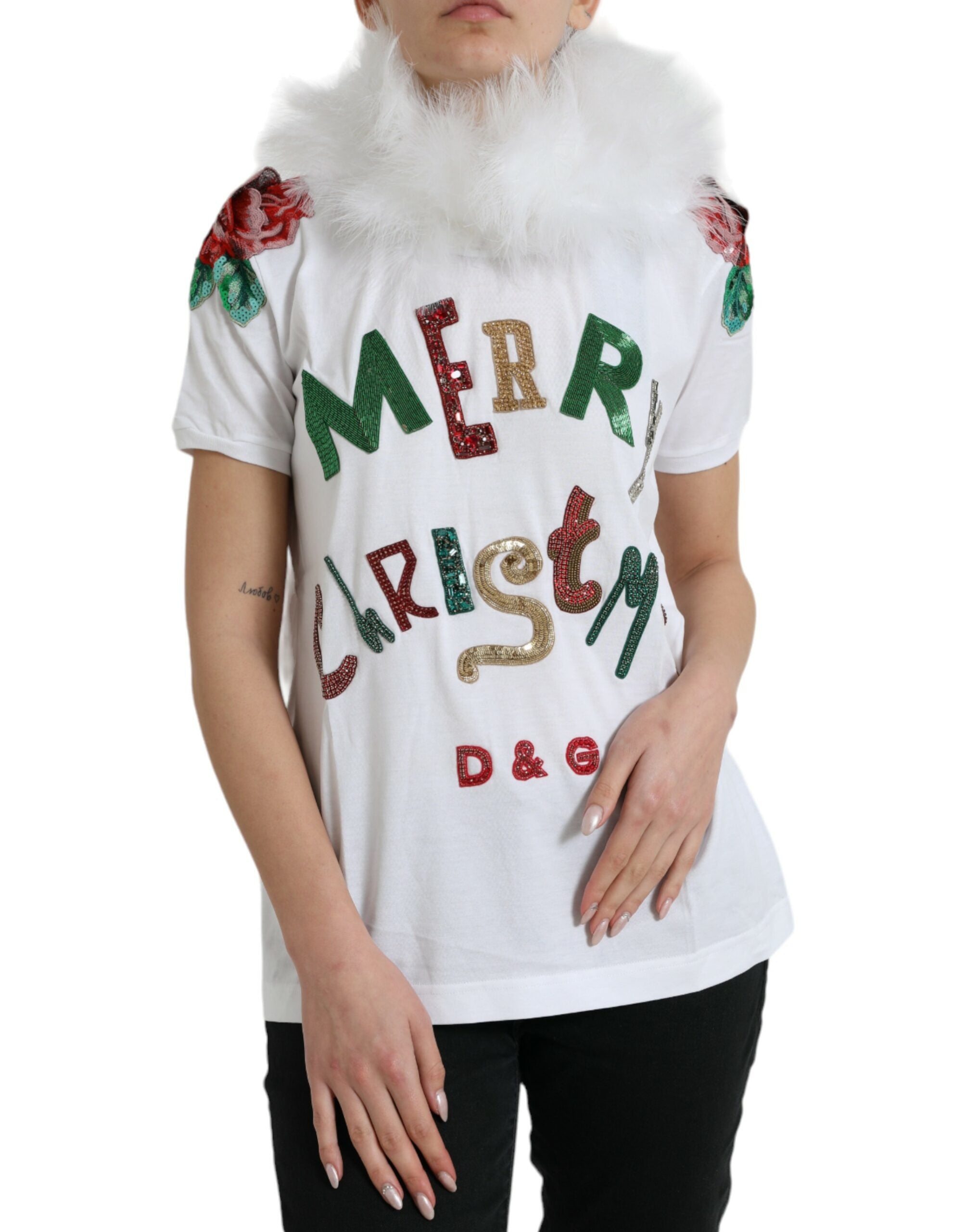 T-shirt Dolce & Gabbana Christmas blanc