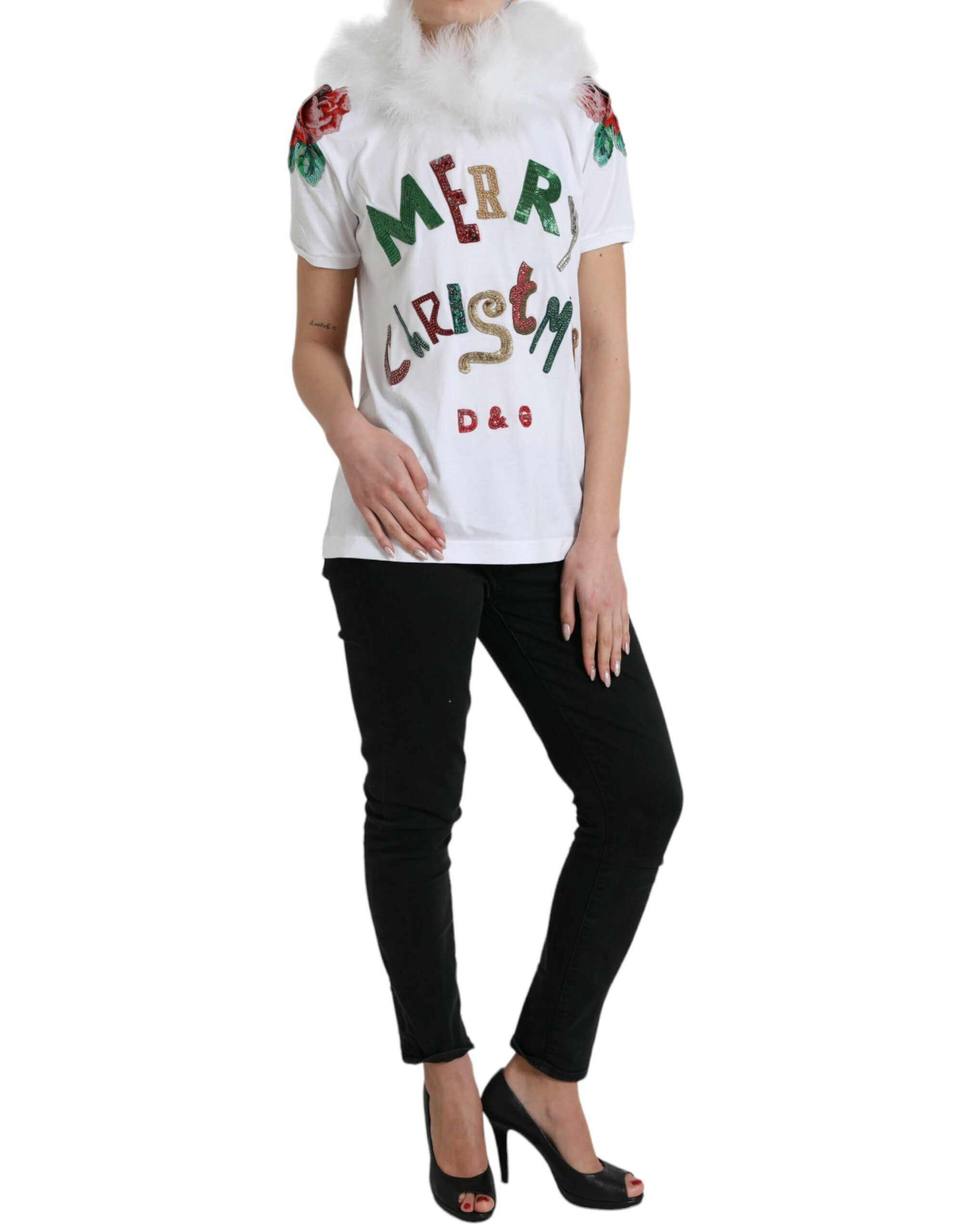 T-shirt Dolce & Gabbana Christmas blanc