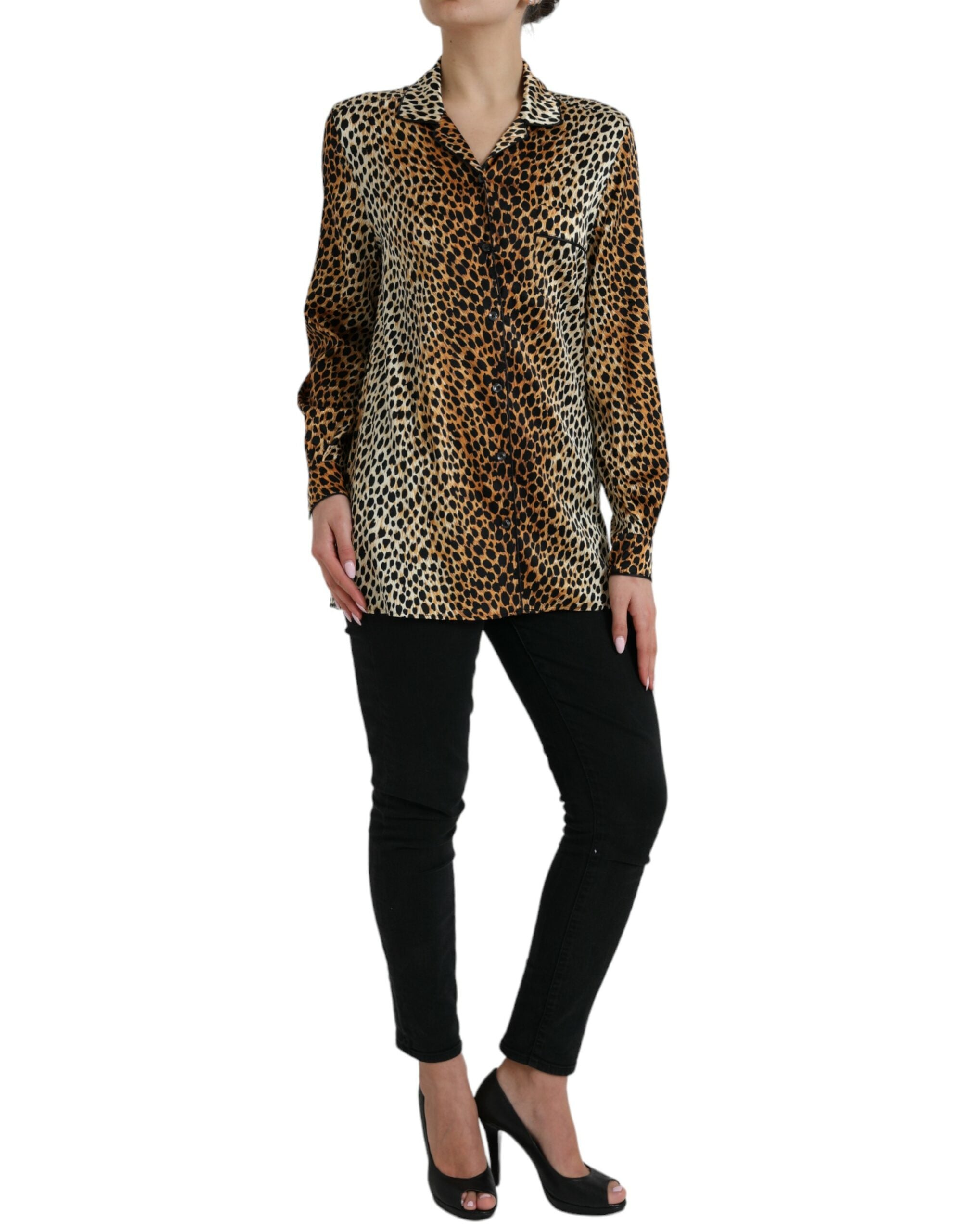 Blouse Dolce & Gabbana imprimé animal marron