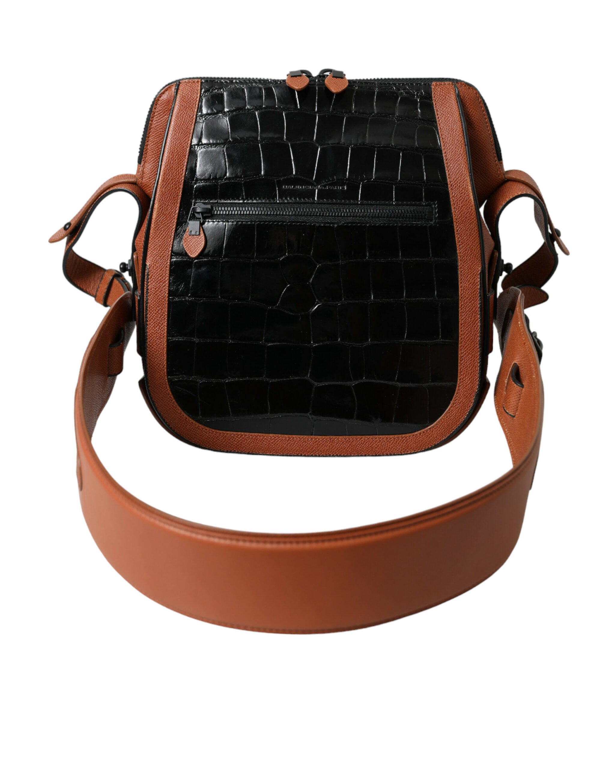 Sac bandoulière Balenciaga Exotic Skin noir et marron