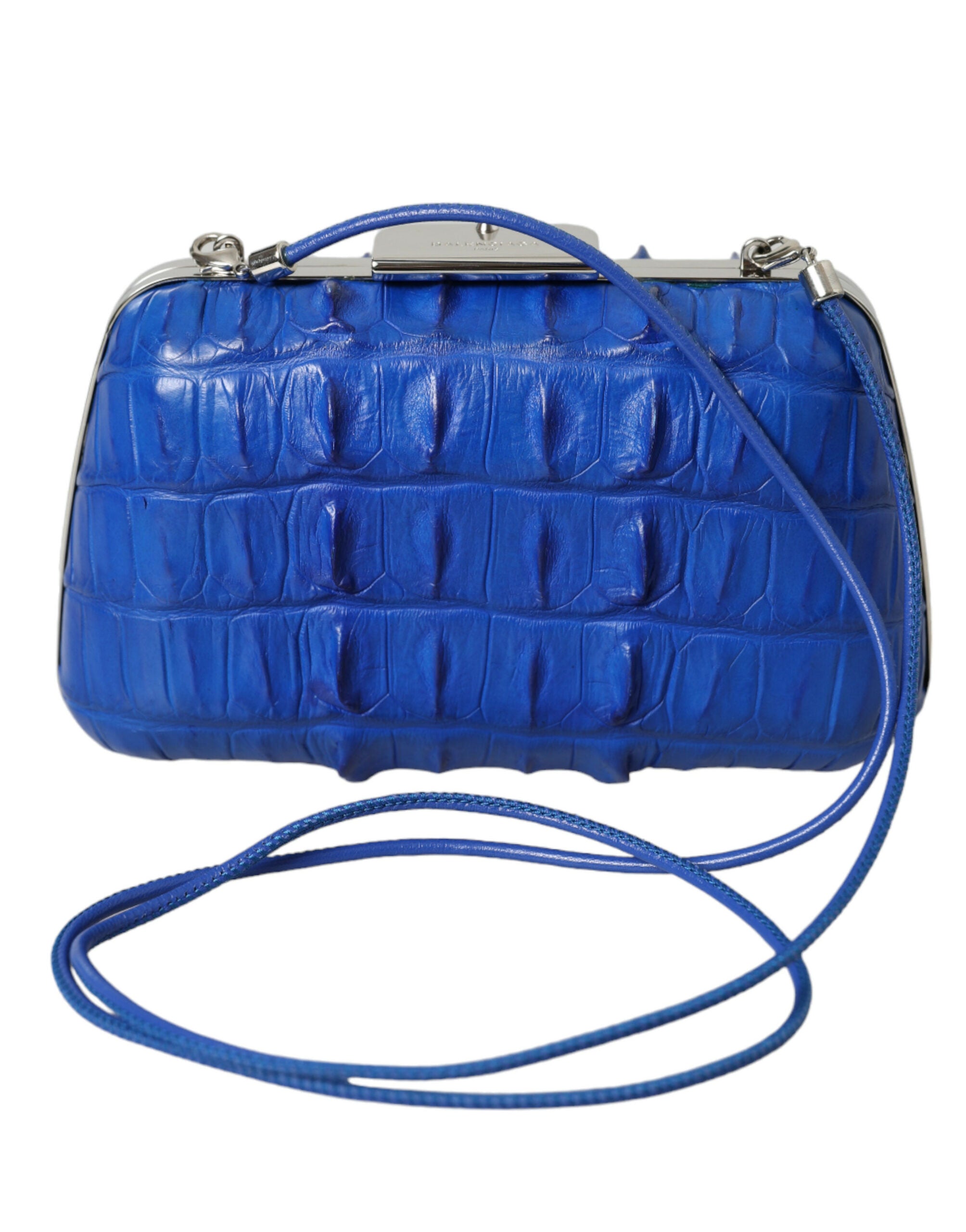 Pochette Balenciaga Box Clutch bleu électrique