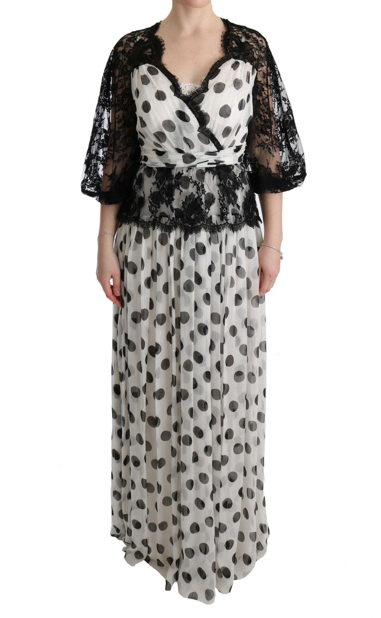 Robe Dolce & Gabbana noire à pois blancs