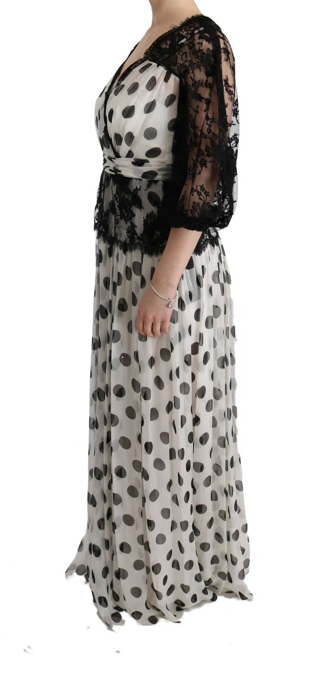 Robe Dolce & Gabbana noire à pois blancs