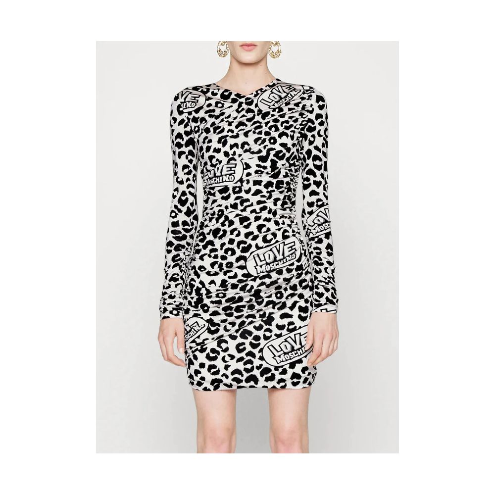 Robe Love Moschino à motifs blancs