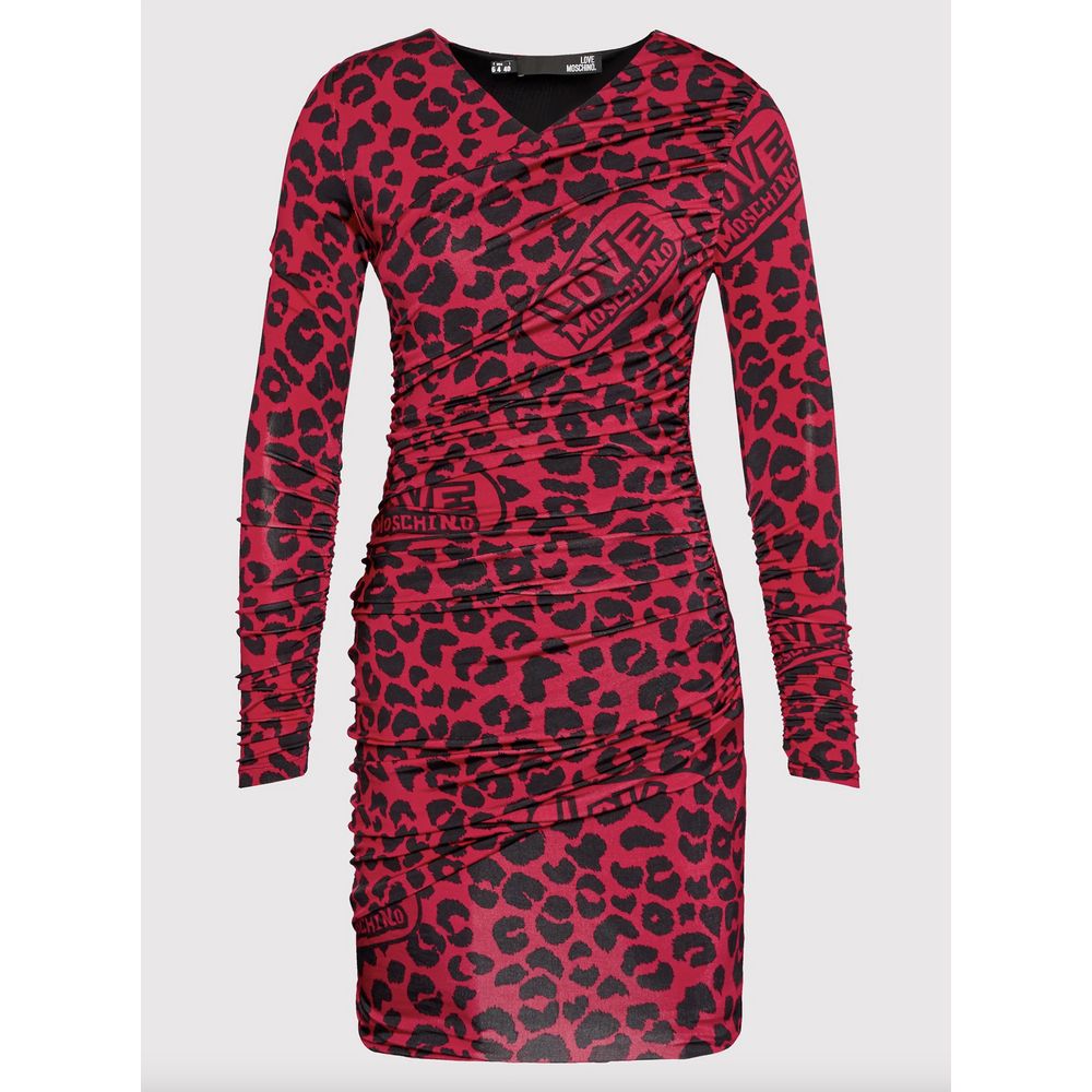 Robe Love Moschino léopard rose