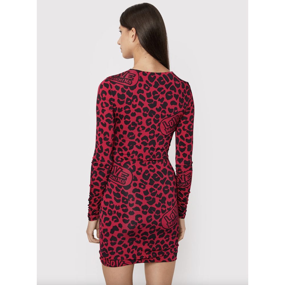 Robe Love Moschino léopard rose