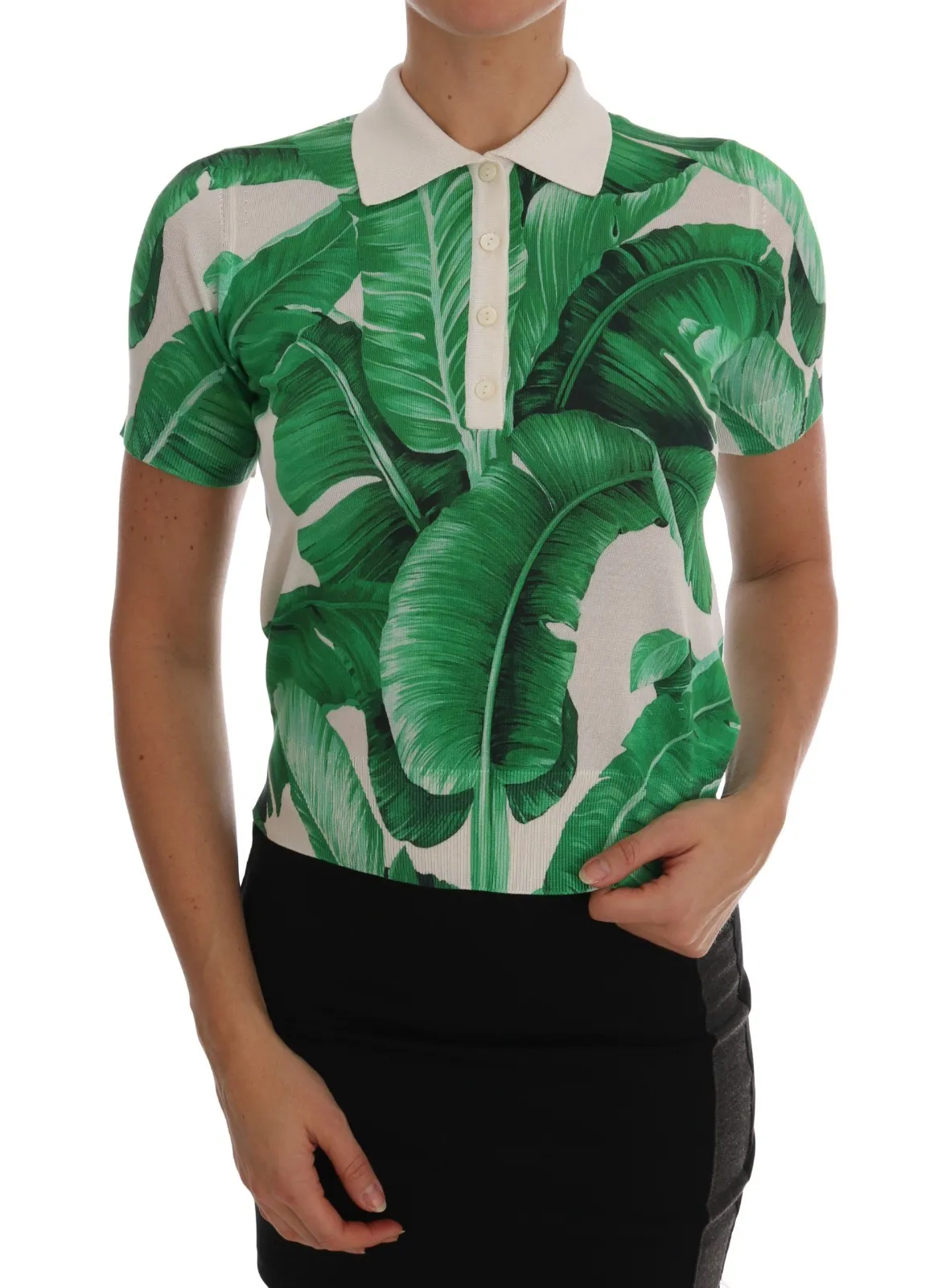 Polo Dolce & Gabbana imprimé banane vert