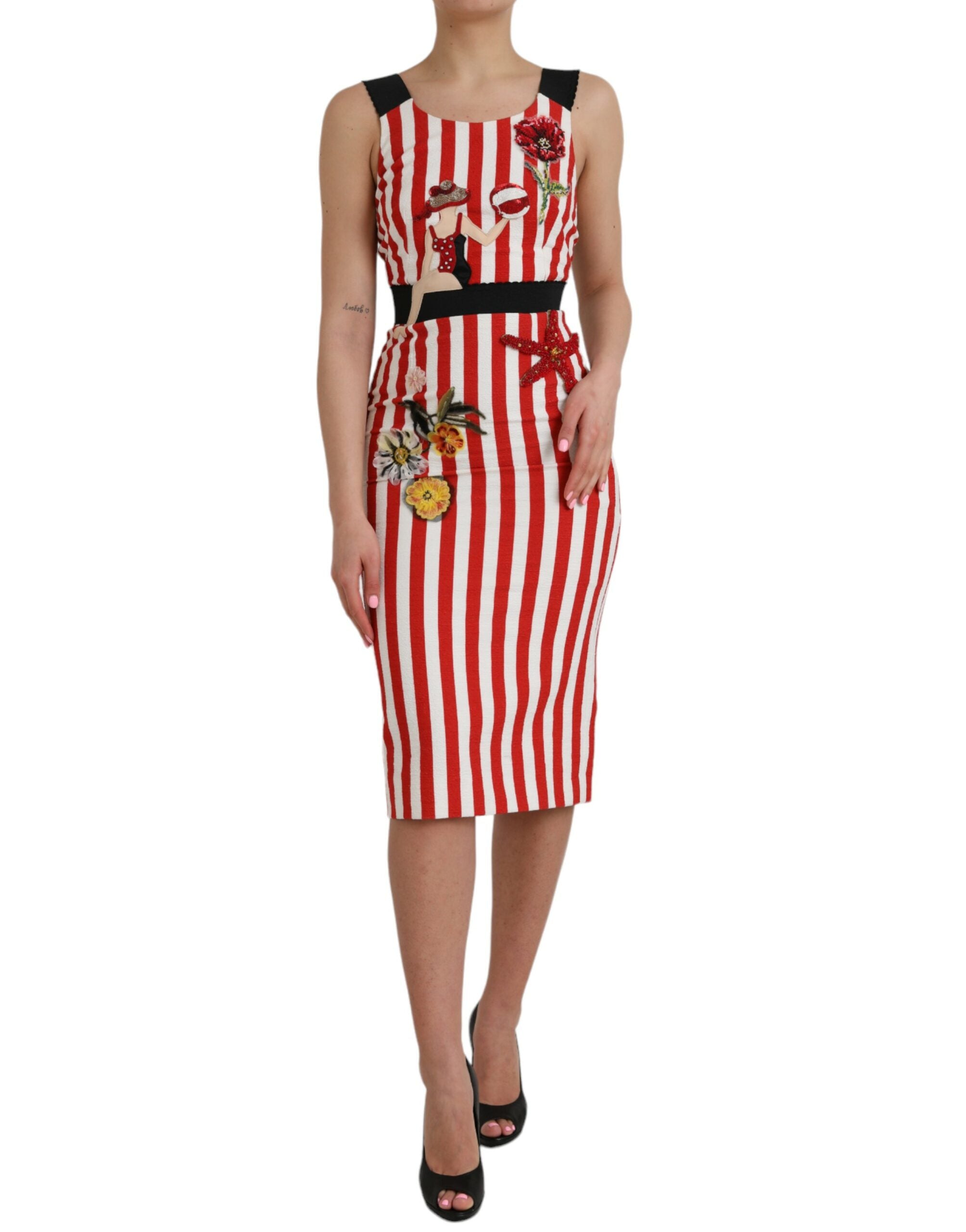 Robe Dolce & Gabbana midi rouge blanche