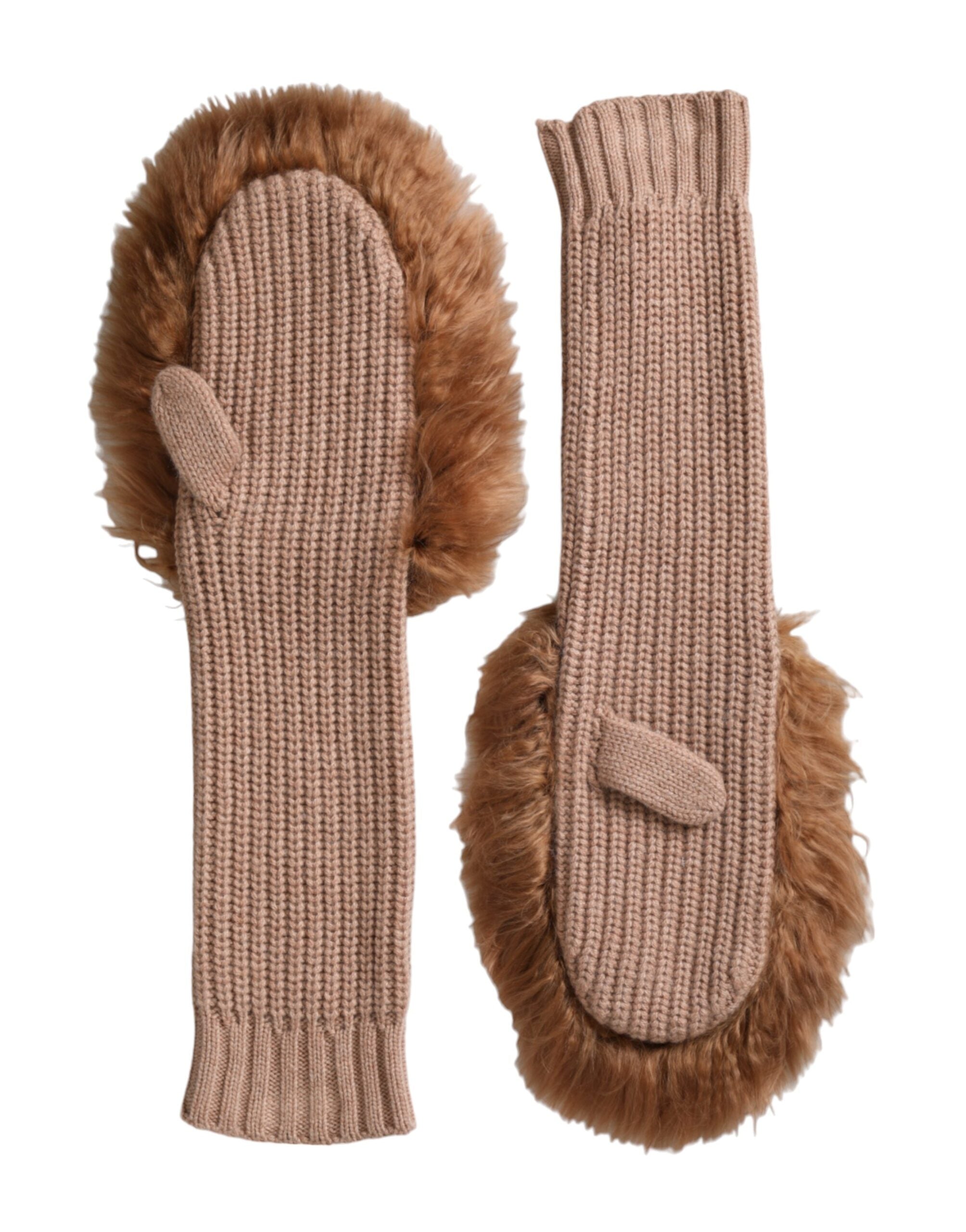 Gants Dolce & Gabbana en fourrure bruns
