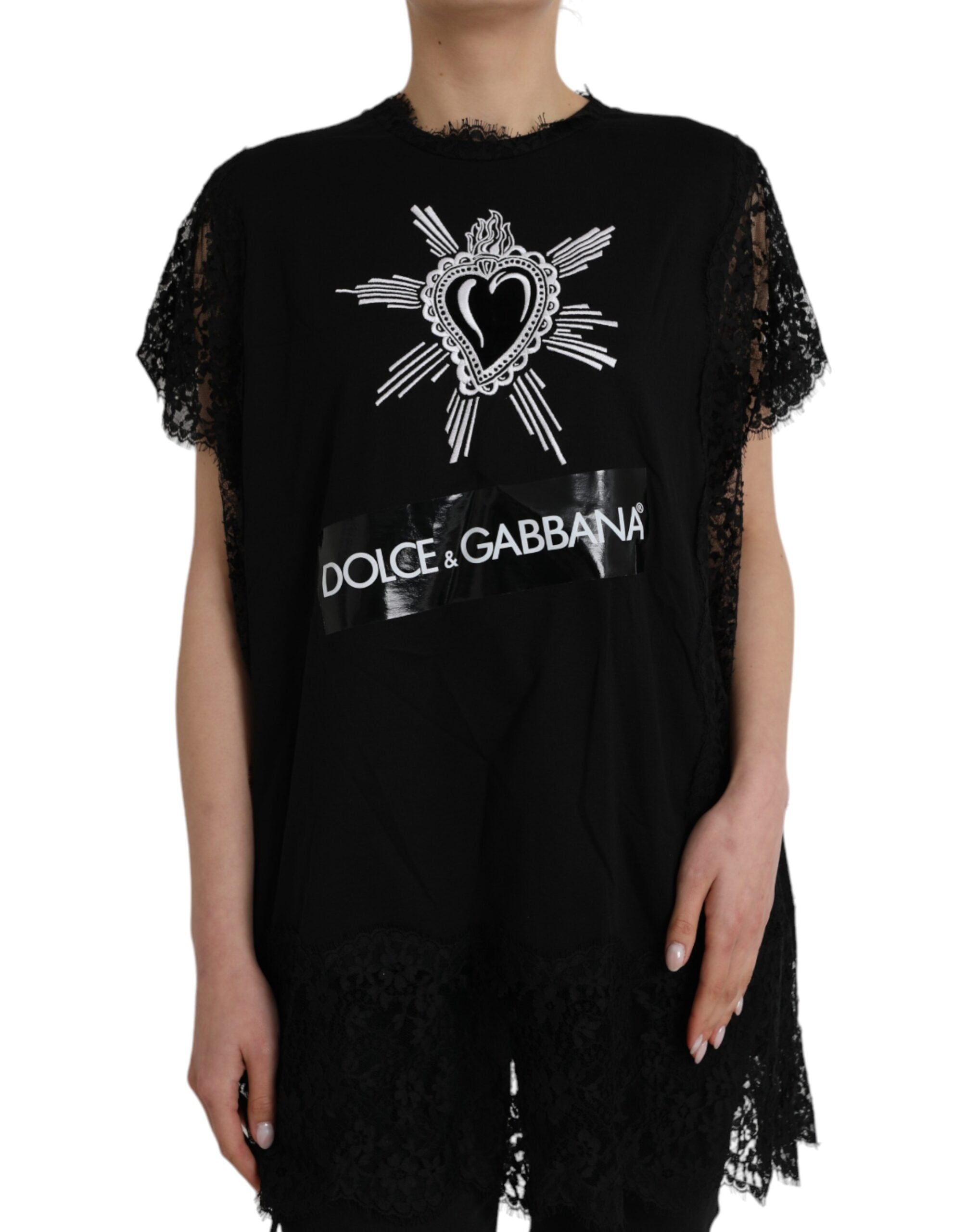 T-shirt Dolce & Gabbana cœur sacré noir