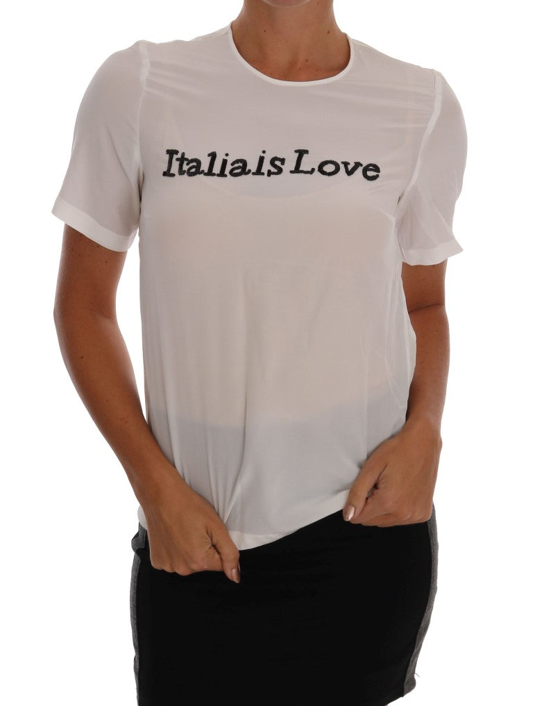 Blouse Dolce & Gabbana ITALIA IS LOVE blanche