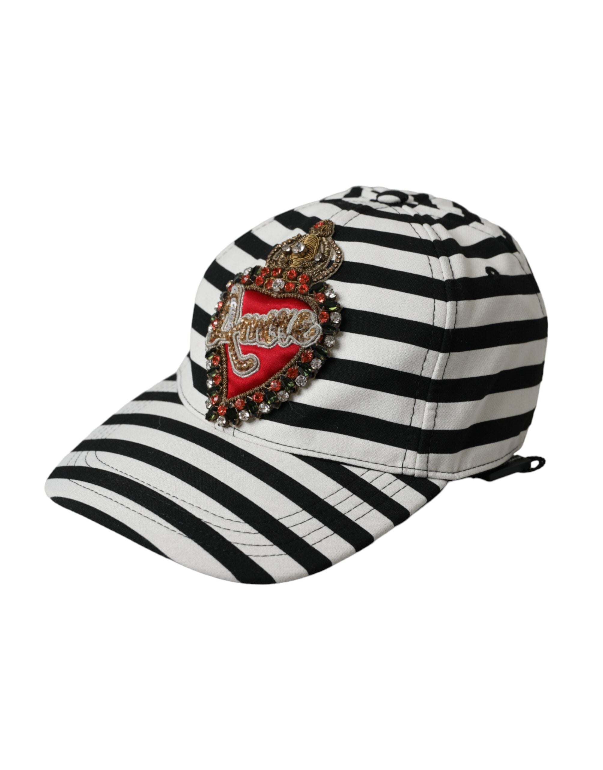 Casquette Dolce & Gabbana à rayures noires et blanches